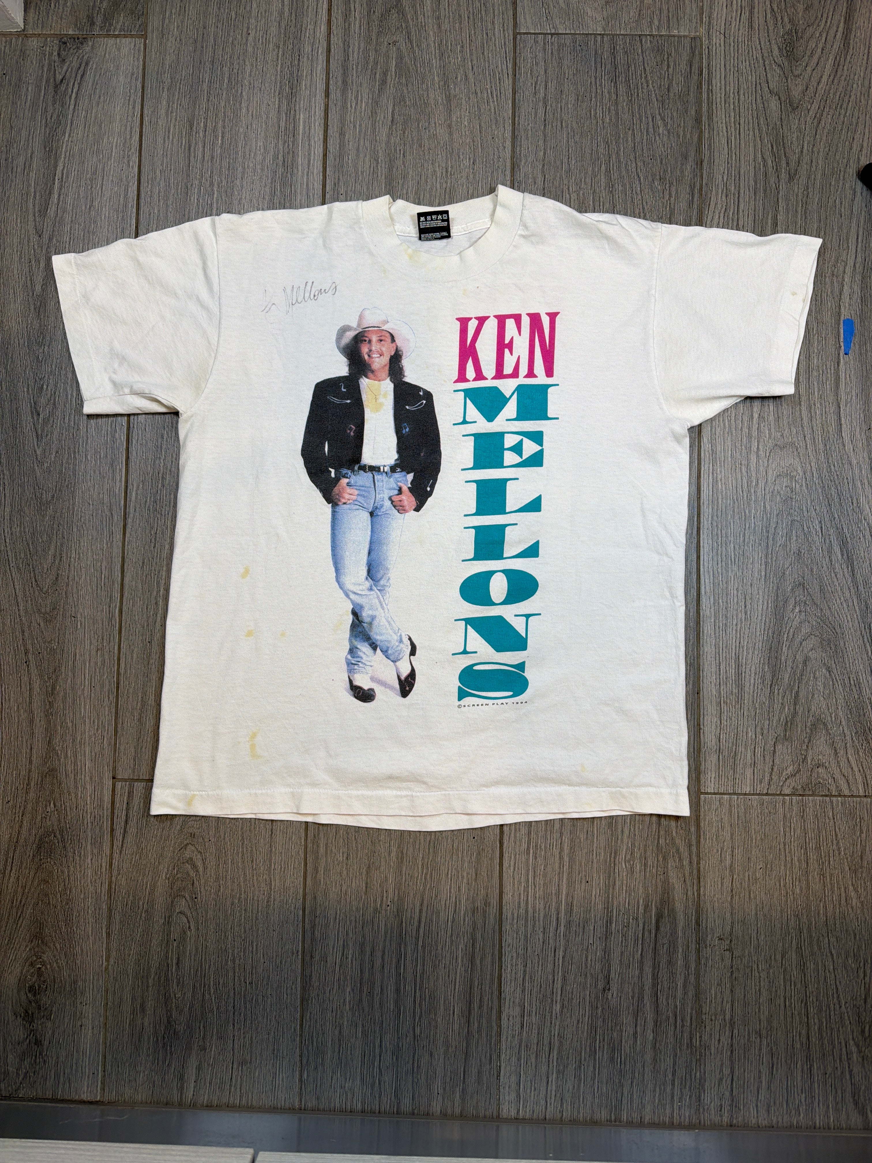 Ken Melons Country Autographed T-Shirt FOTL Best Tag Large