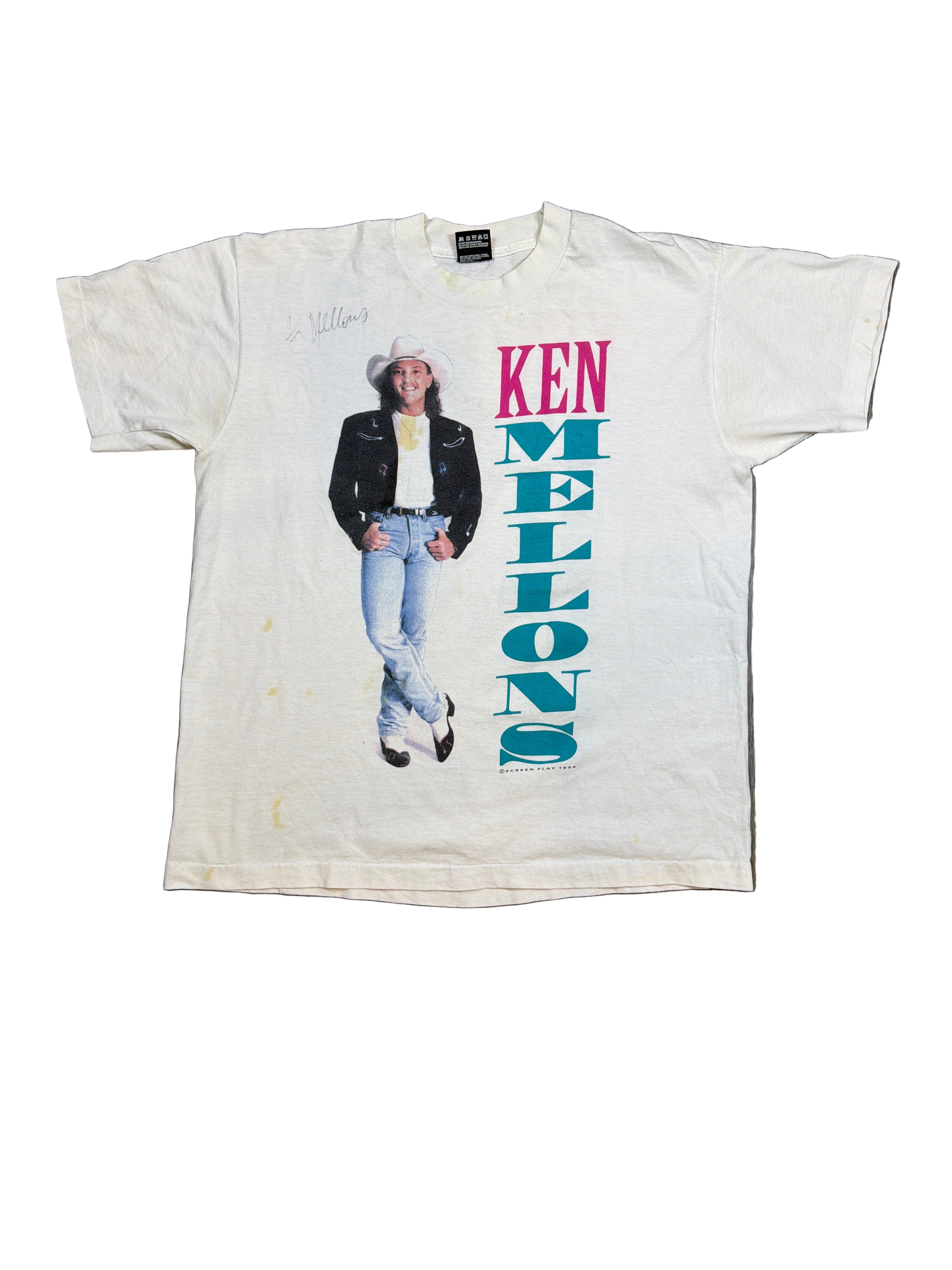 Ken Melons Country Autographed T-Shirt FOTL Best Tag Large