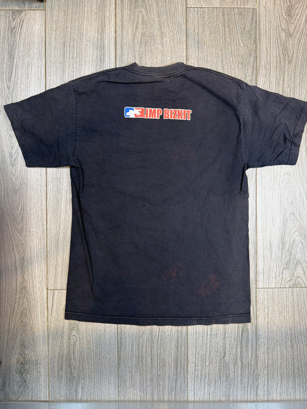 00s Limp Bizkit Fred Durst NY Hat and Microphone Double Sided T-Shirt XL