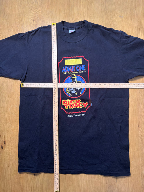 Dick Tracy 'Admit One" Vintage Disney Movie Black T-Shirt XL