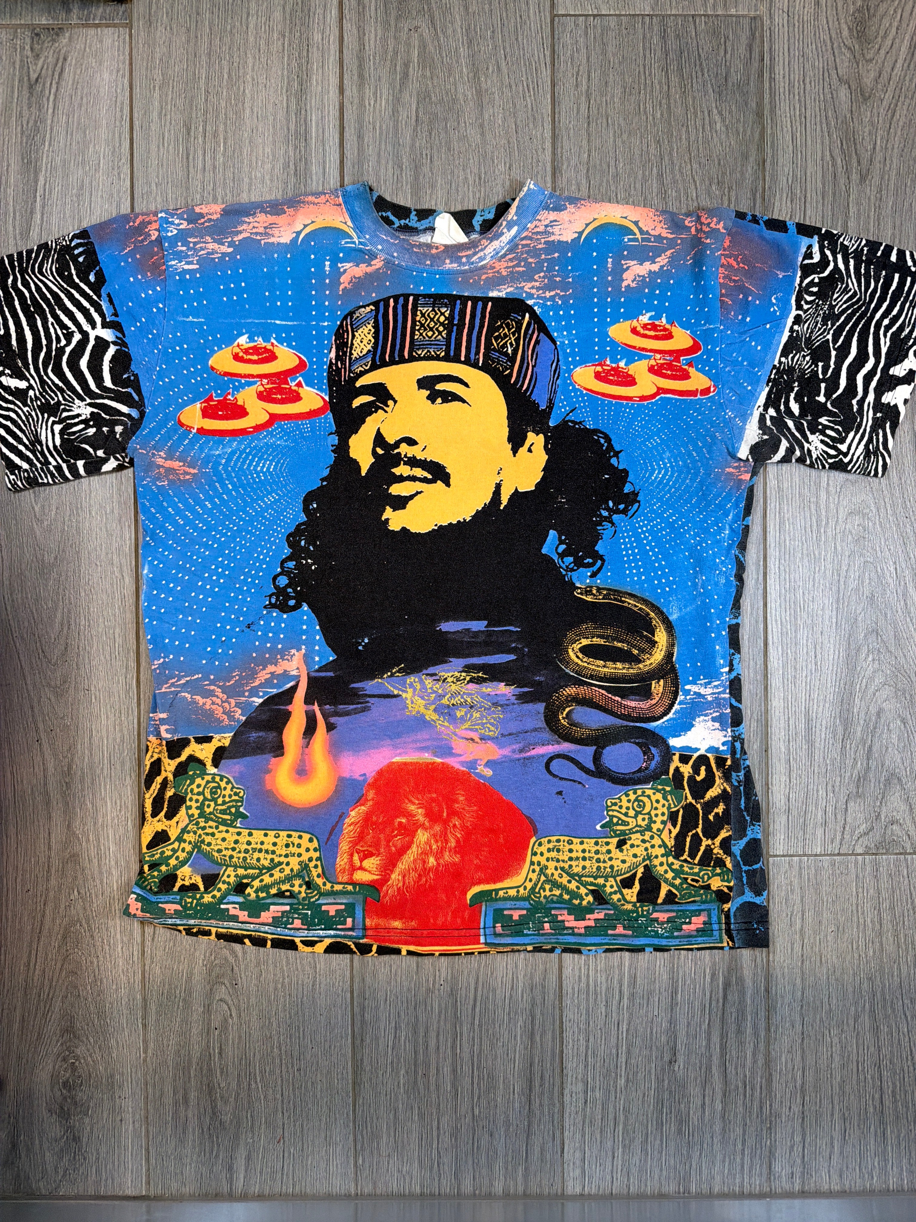 1995 Carlos Santana Michael Rios Heaven Smiles Vintage T-Shirt XL