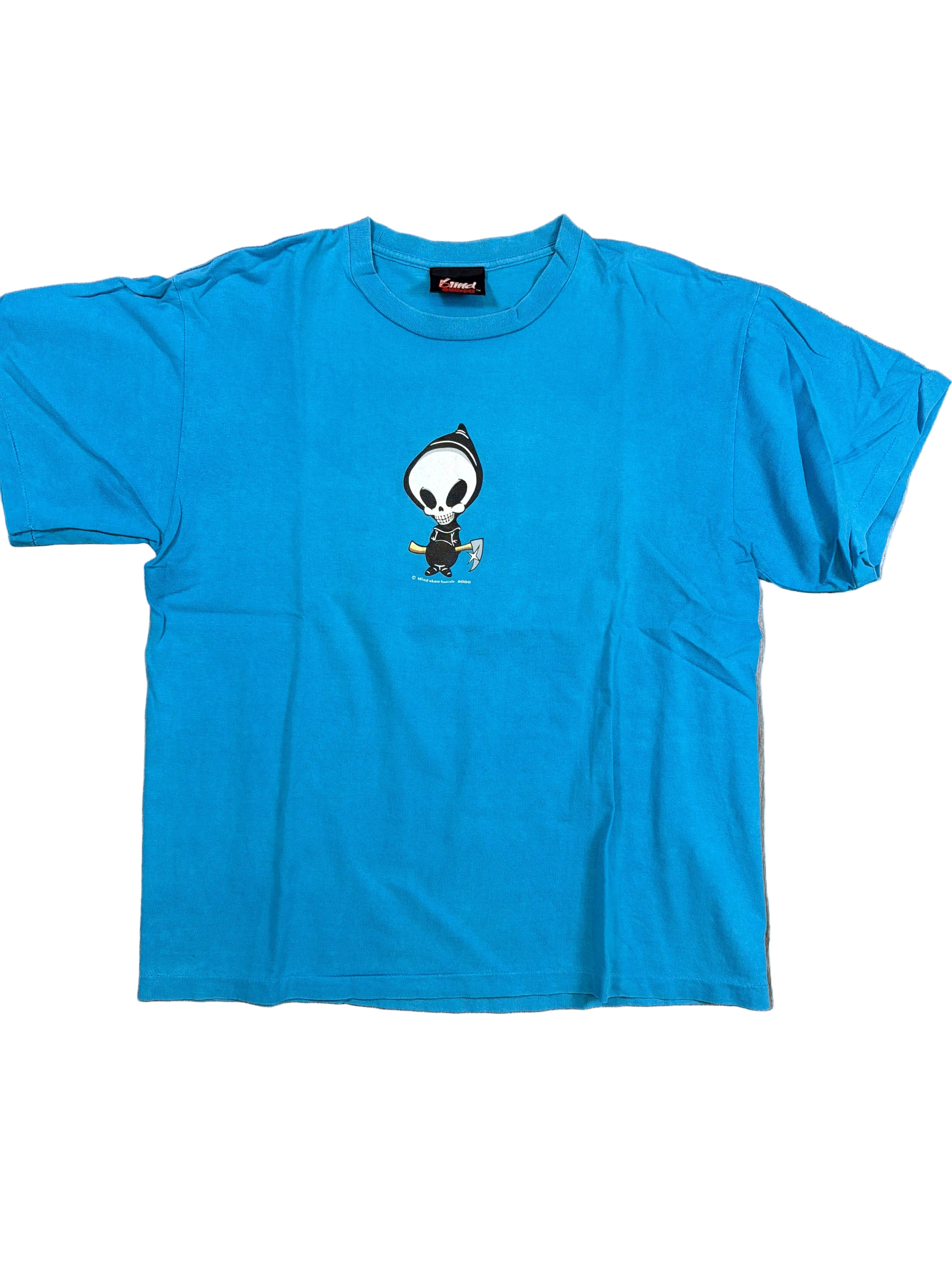 00s Blind Skateboards Reaper UFO Blue T-Shirt Large