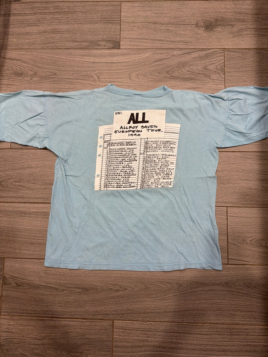 1990 All Allroy Saves European Tour Descendants Blue XL T-Shirt