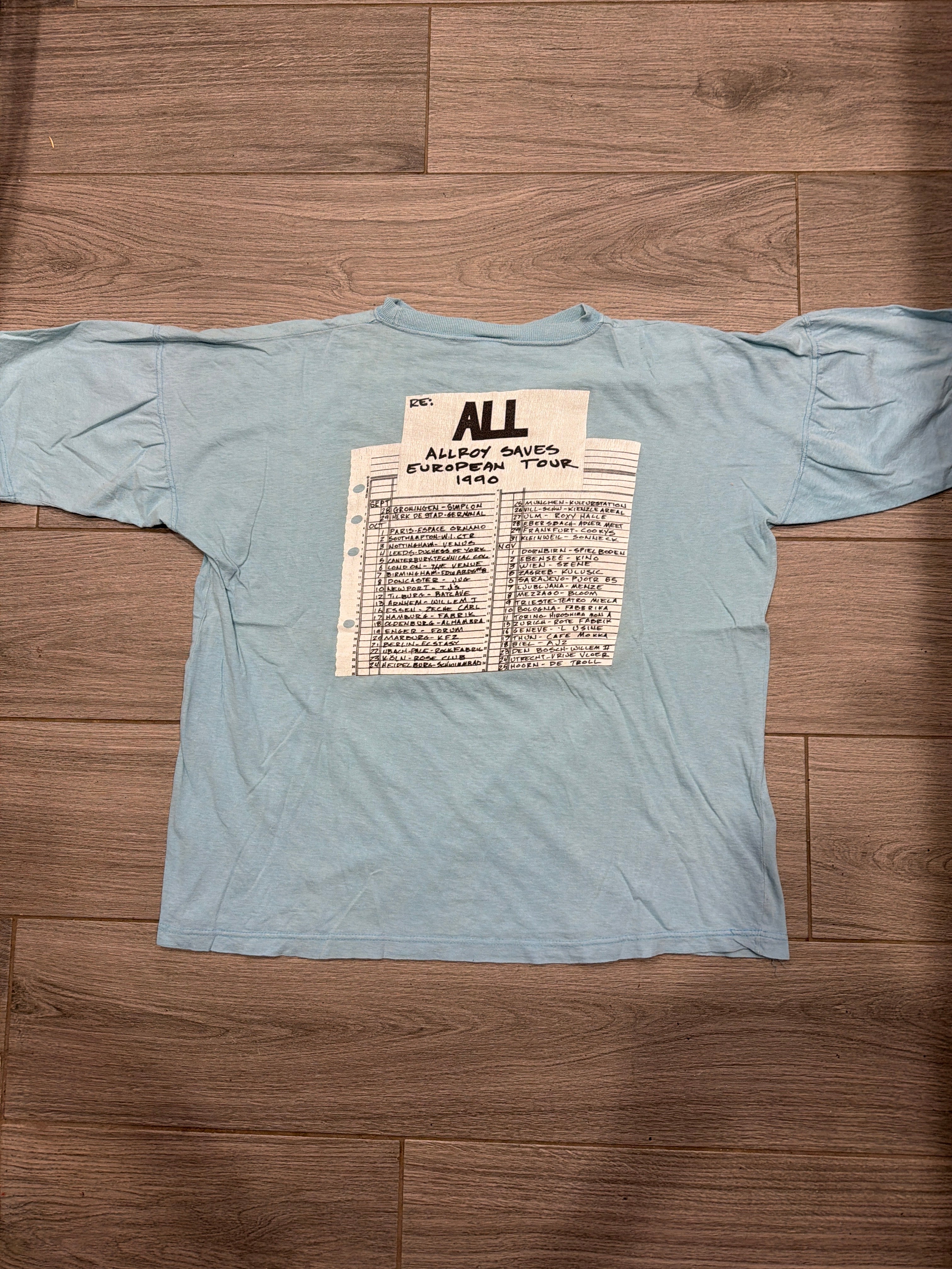 1990 All Allroy Saves European Tour Descendants Blue XL T-Shirt