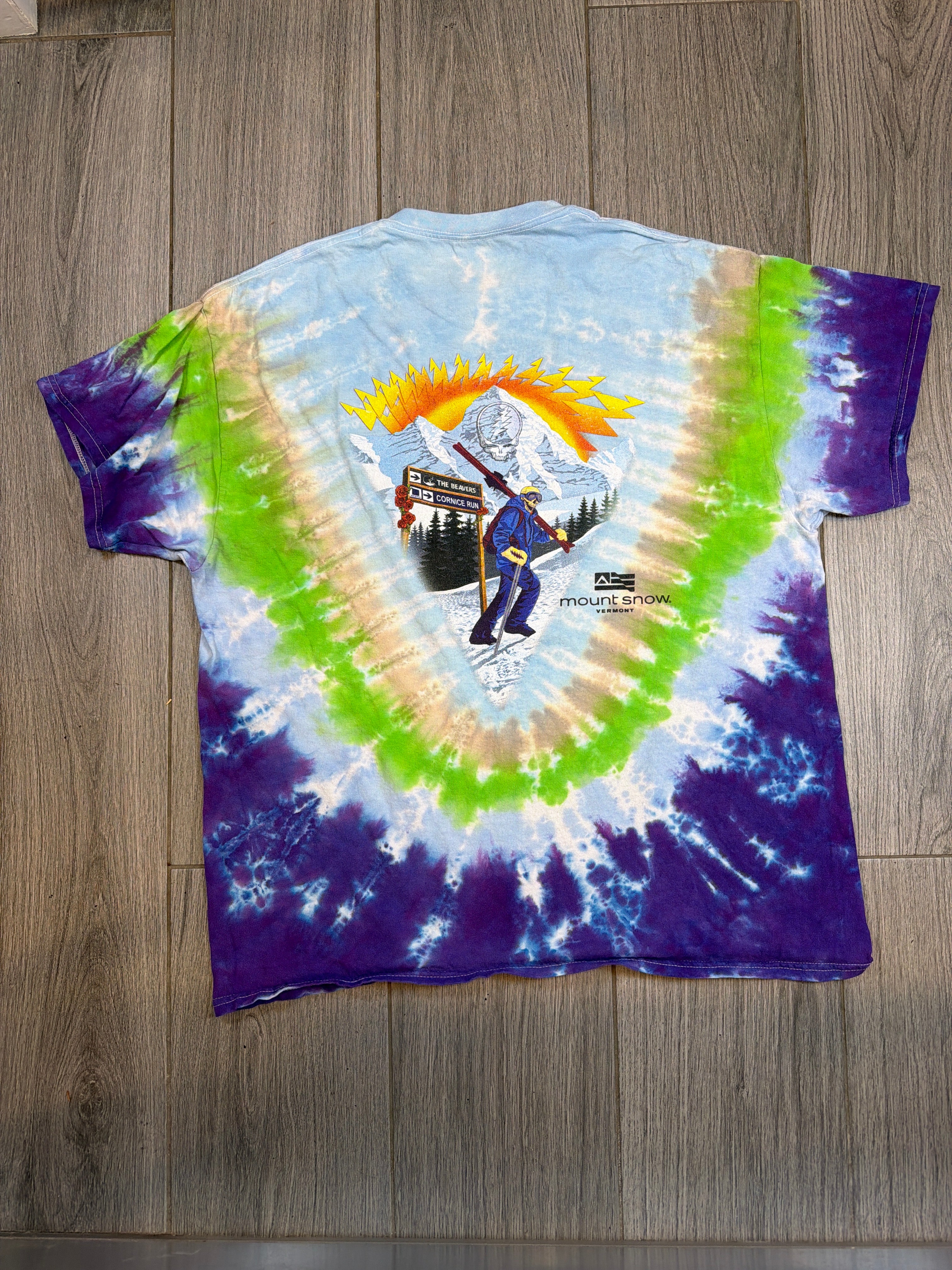 1997 Grateful Dead Mt Snow Vermont Ski Tie Dye T-Shirt XL