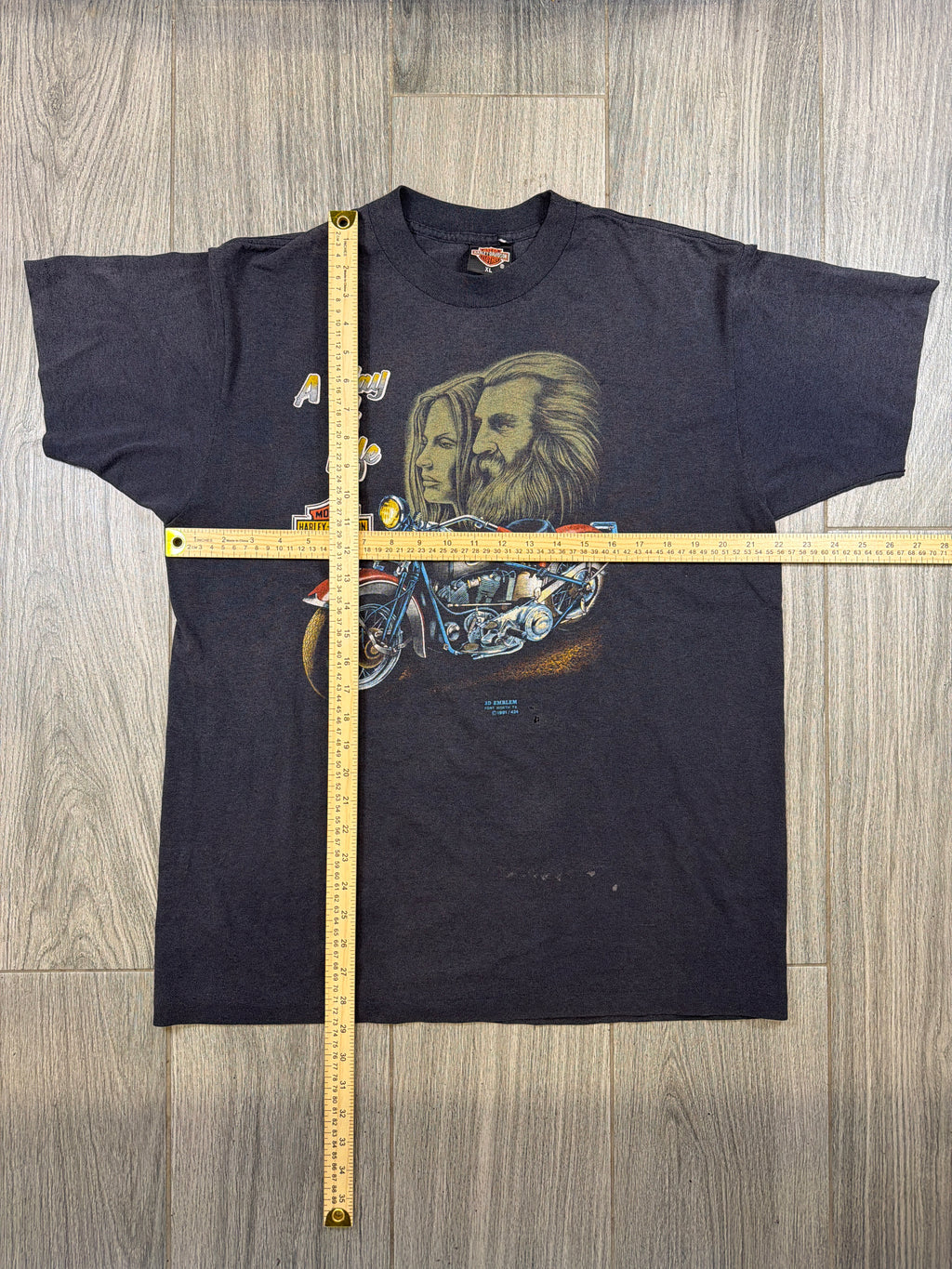 Harley Davidson 'A Way of Life' 3D Emblem 1991 T-Shirt XL