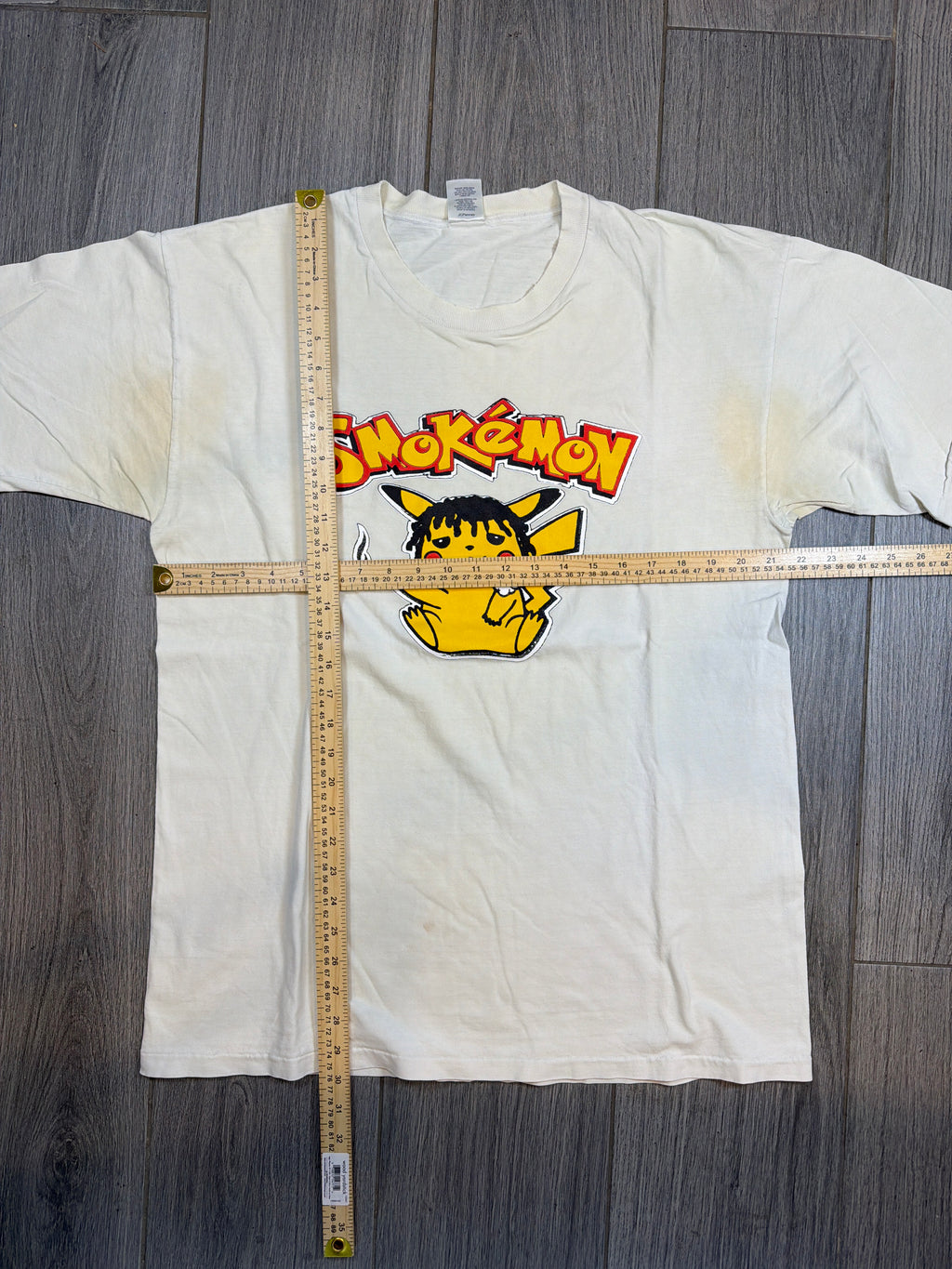 Smokemon Pokemon Parody Vintage Drug Marijuana White T-Shirt Large