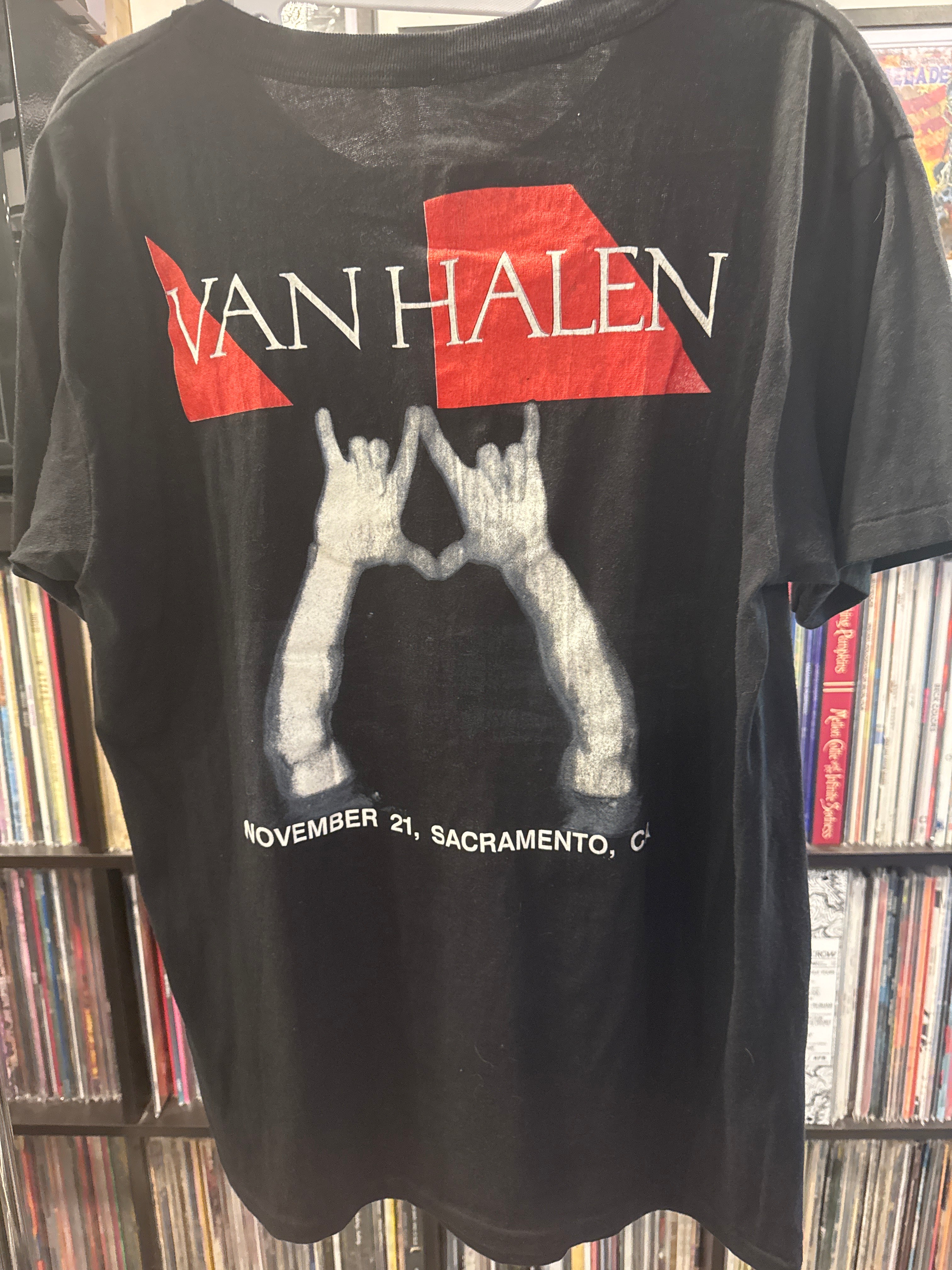 1988 Van Halen Ou812 Sacramento CA Concert T- Shirt Black Large