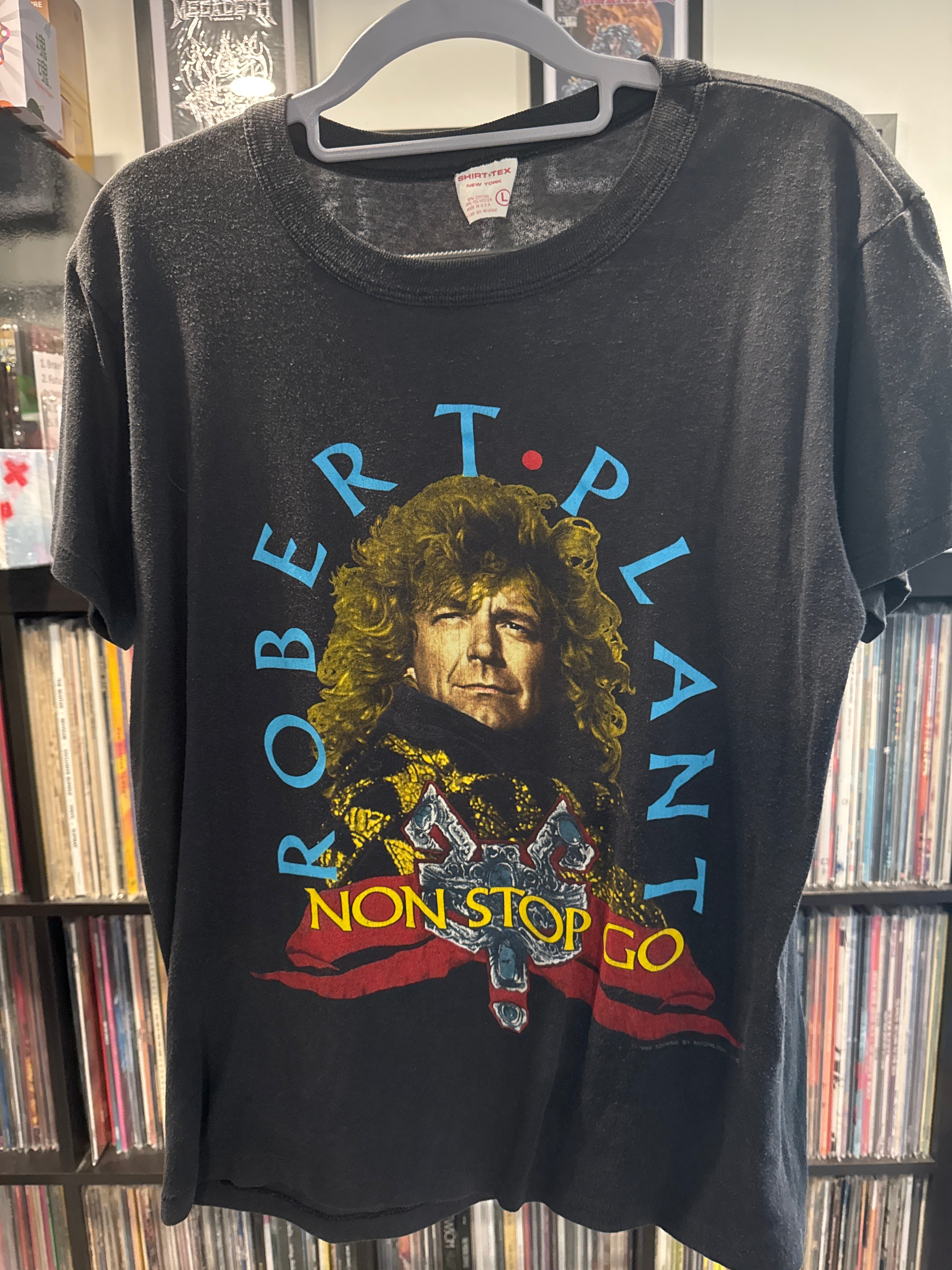 1988 Robert Plant Non Stop Go Paper Thin Tour Dates Shirt Tex Led Zeppelin