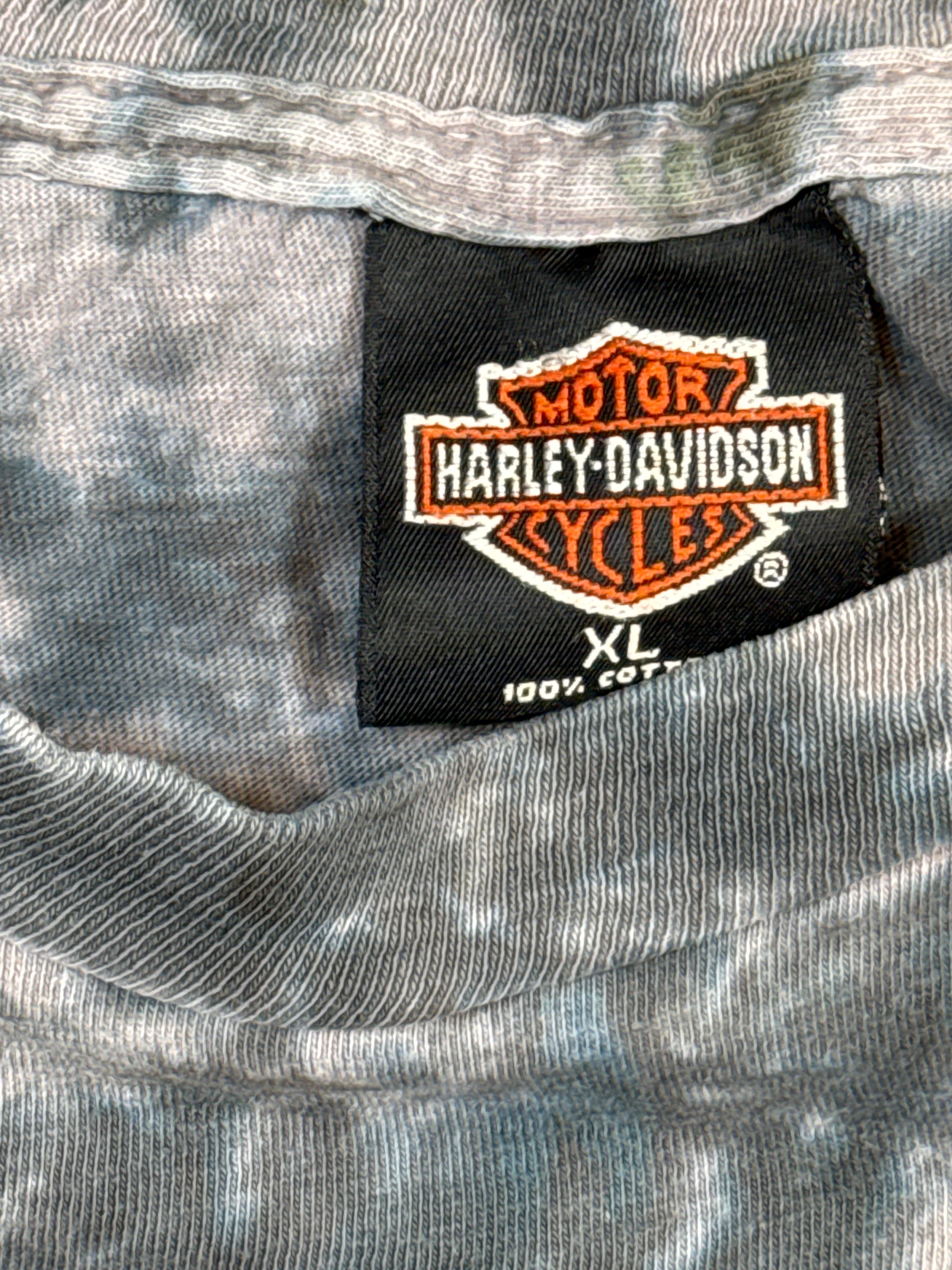 1996 Harley Davidson Real Steel Distressed Tie Dye T-Shirt XL