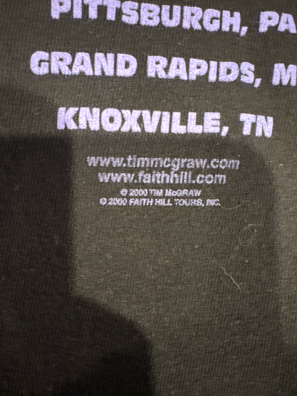2002 Tim Mcgraw Faith Hill Soul 2 Soul Tour Allsport Black T-Shirt Large