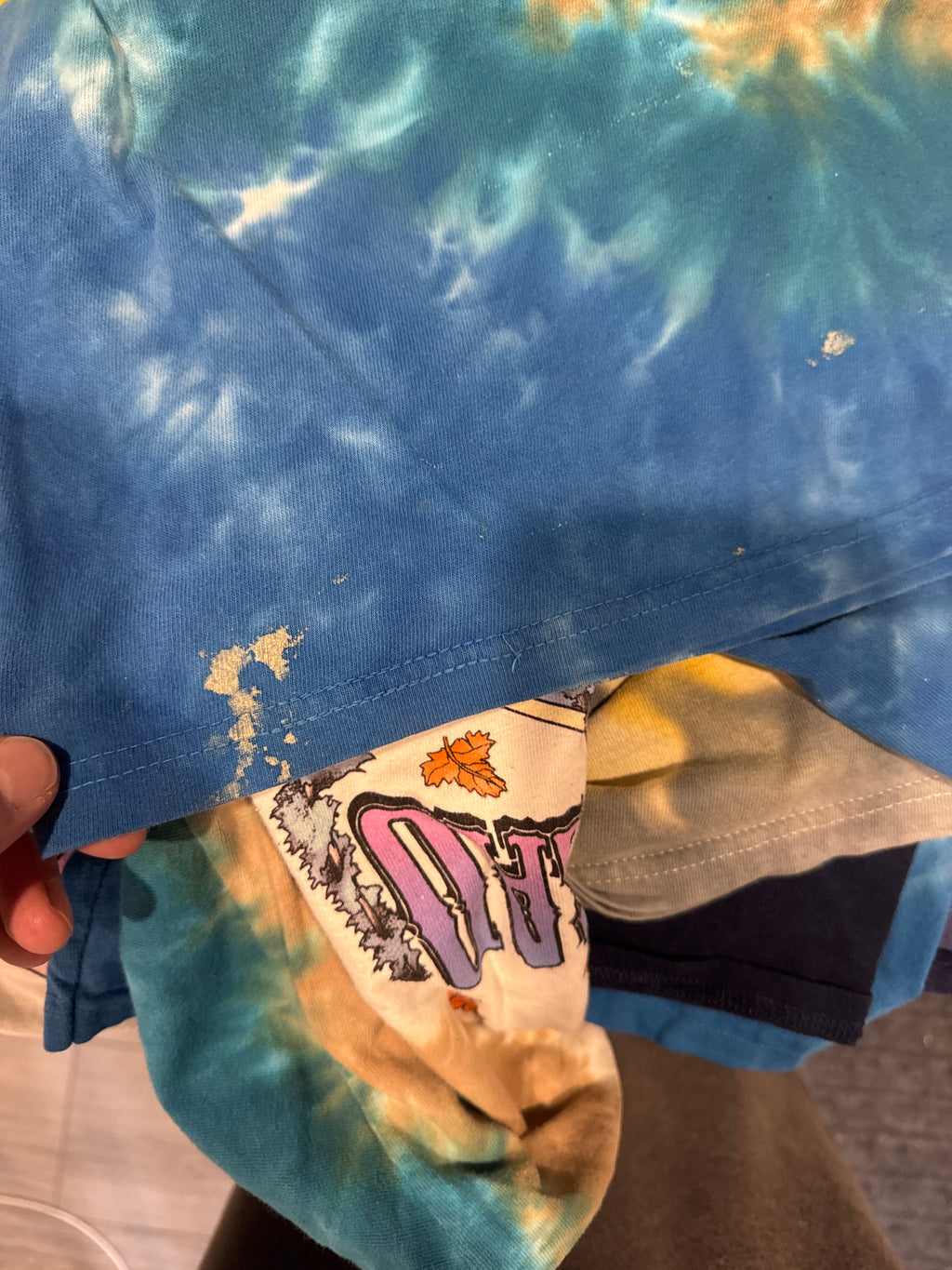 00s Grateful Dead 94 Fall Tour Double Sided Liquid Blue Tie Dye T-Shirt XL