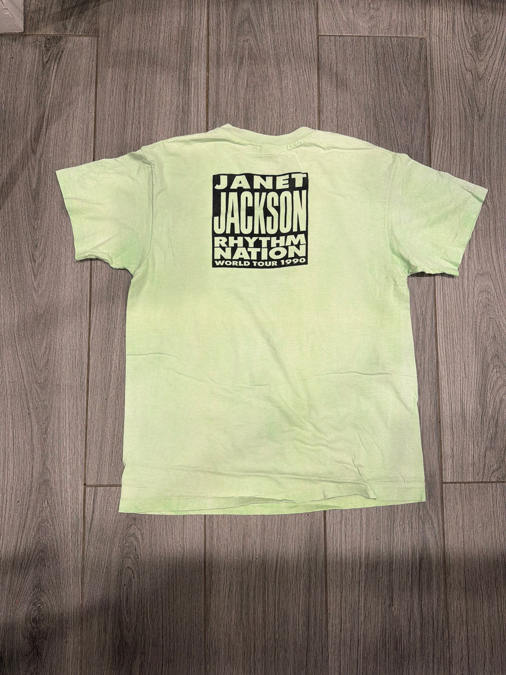 1990 Janet Jackson Green Rhythm Nation Tour T-Shirt Large