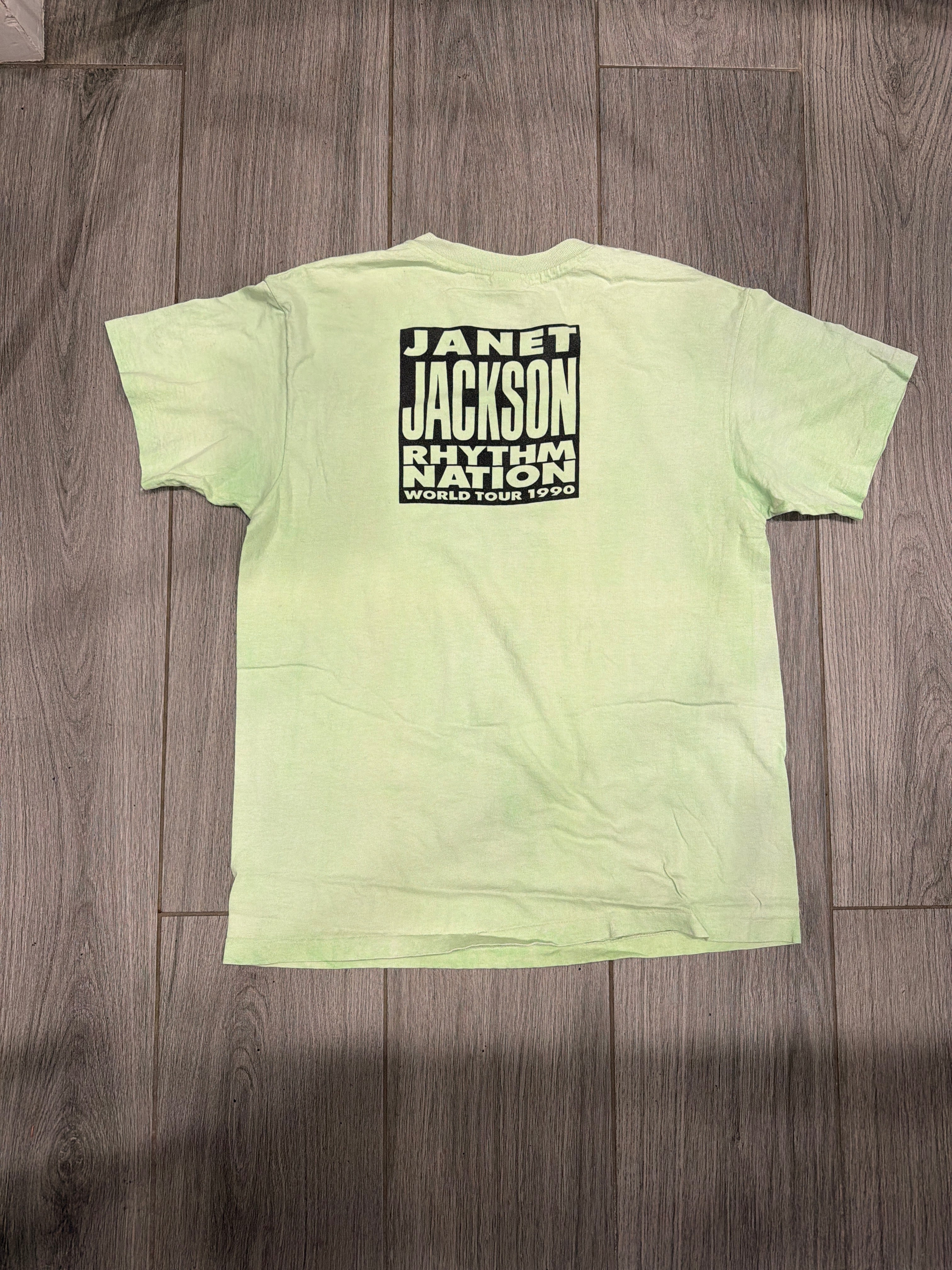 1990 Janet Jackson Green Rhythm Nation Tour T-Shirt Large