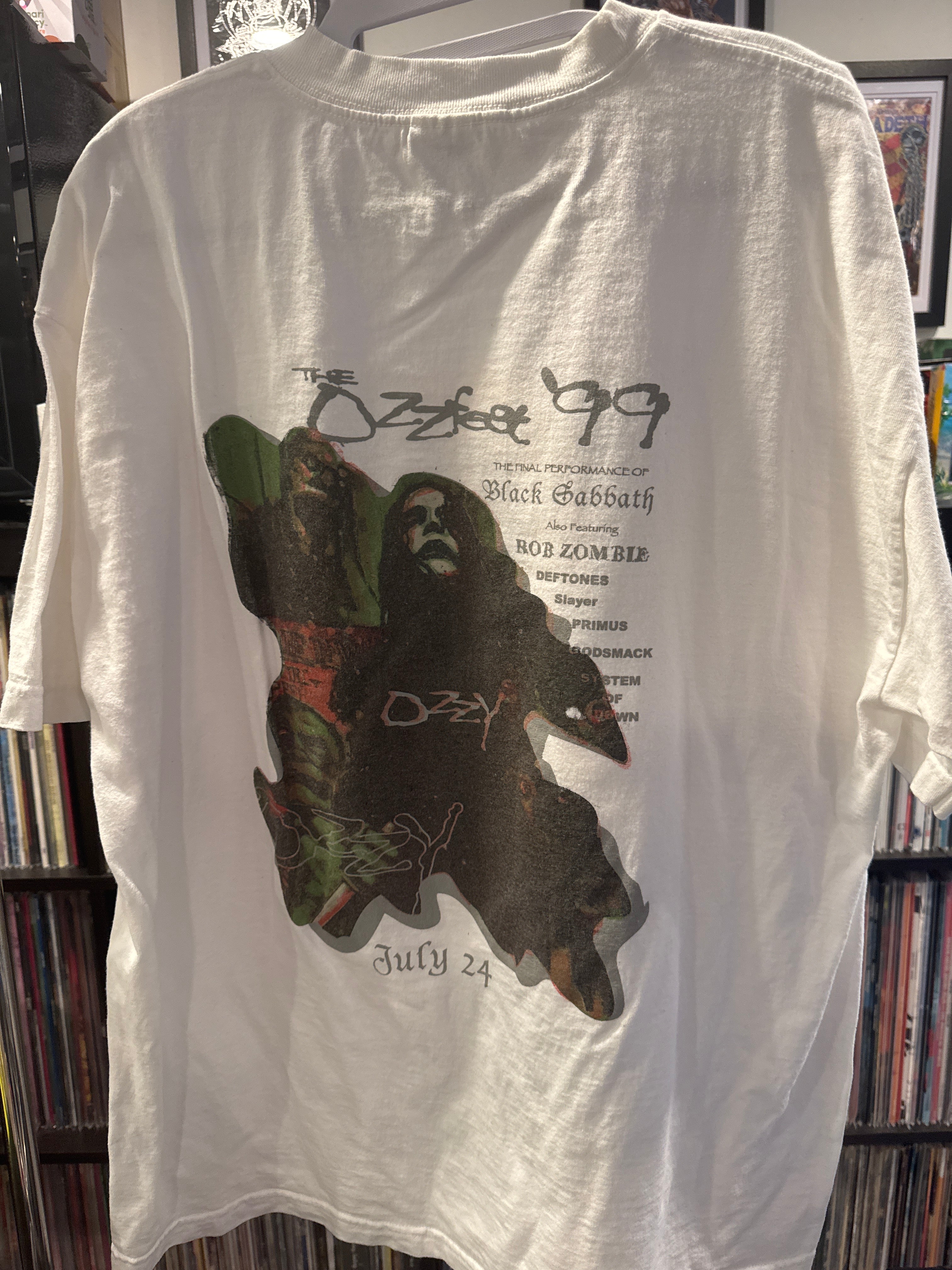 1999 Ozzfest Ozzy Sabbath Deftones Slayer Primus SOAD XL T-Shirt White