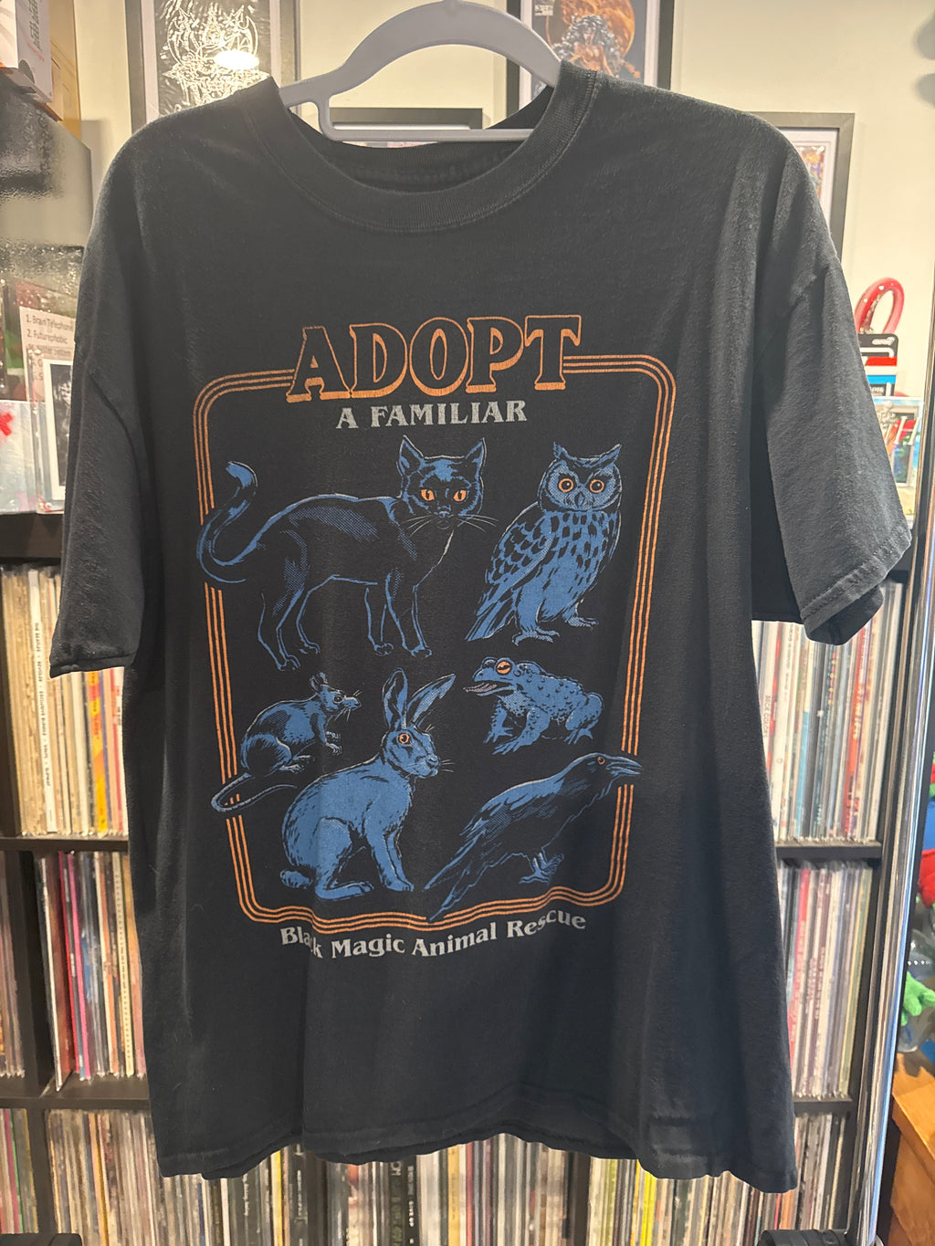 90s Black Magic Animal Rescue Adopt a Familiar XL Black Shirt