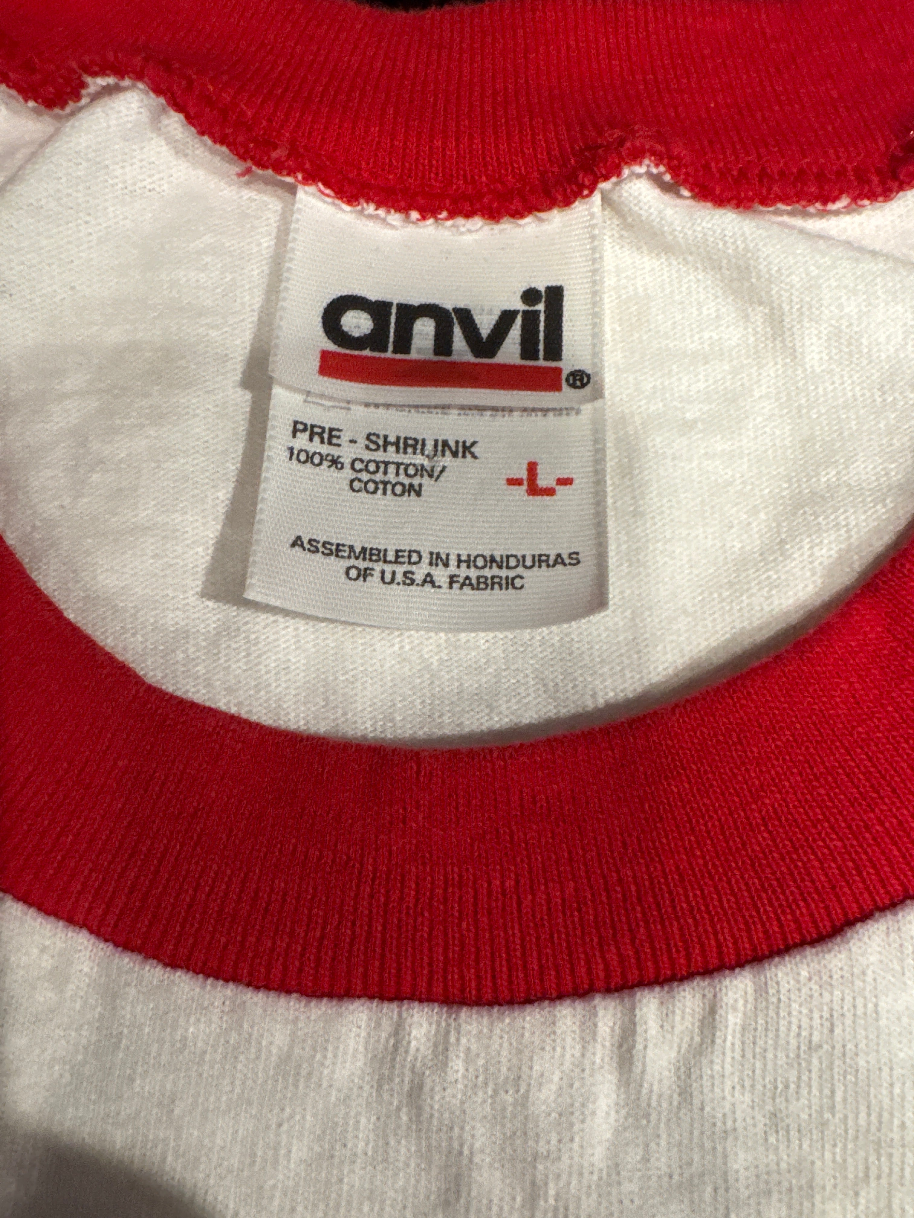 1998 Eve 6 Tie Me To The Bed Post Inside Out Red/White Raglan T-Shirt Large