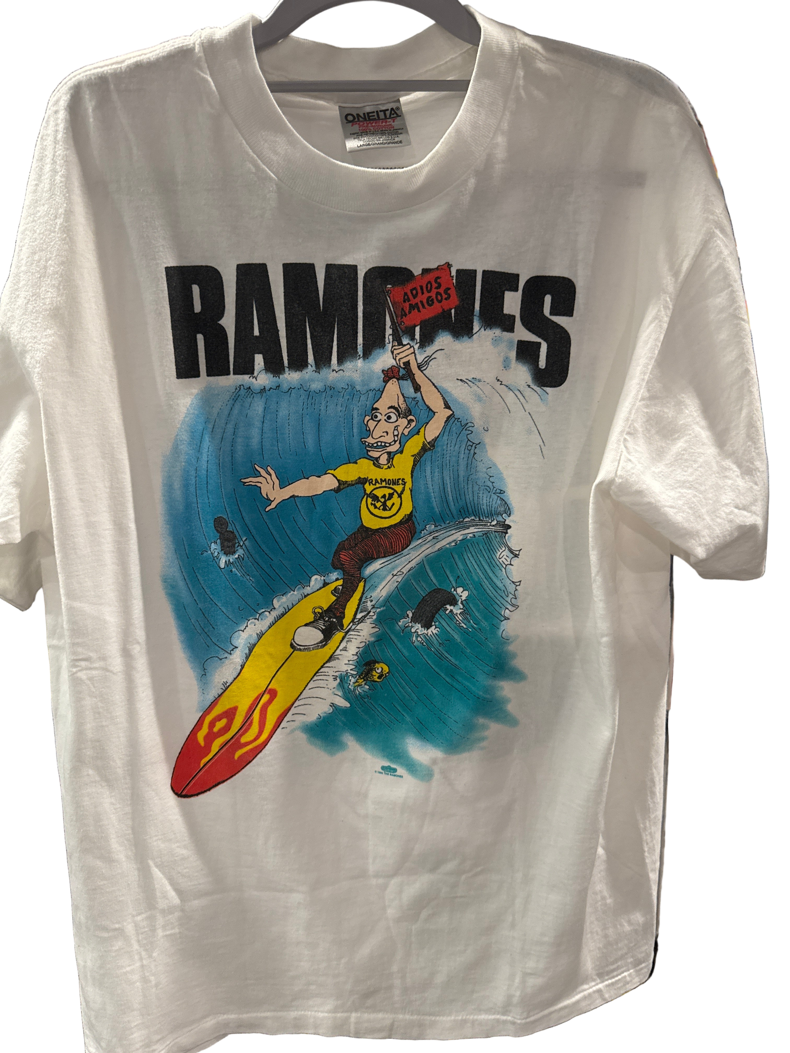 1995 Ramones "Hey Ho Let’s Go" Oneita White Large