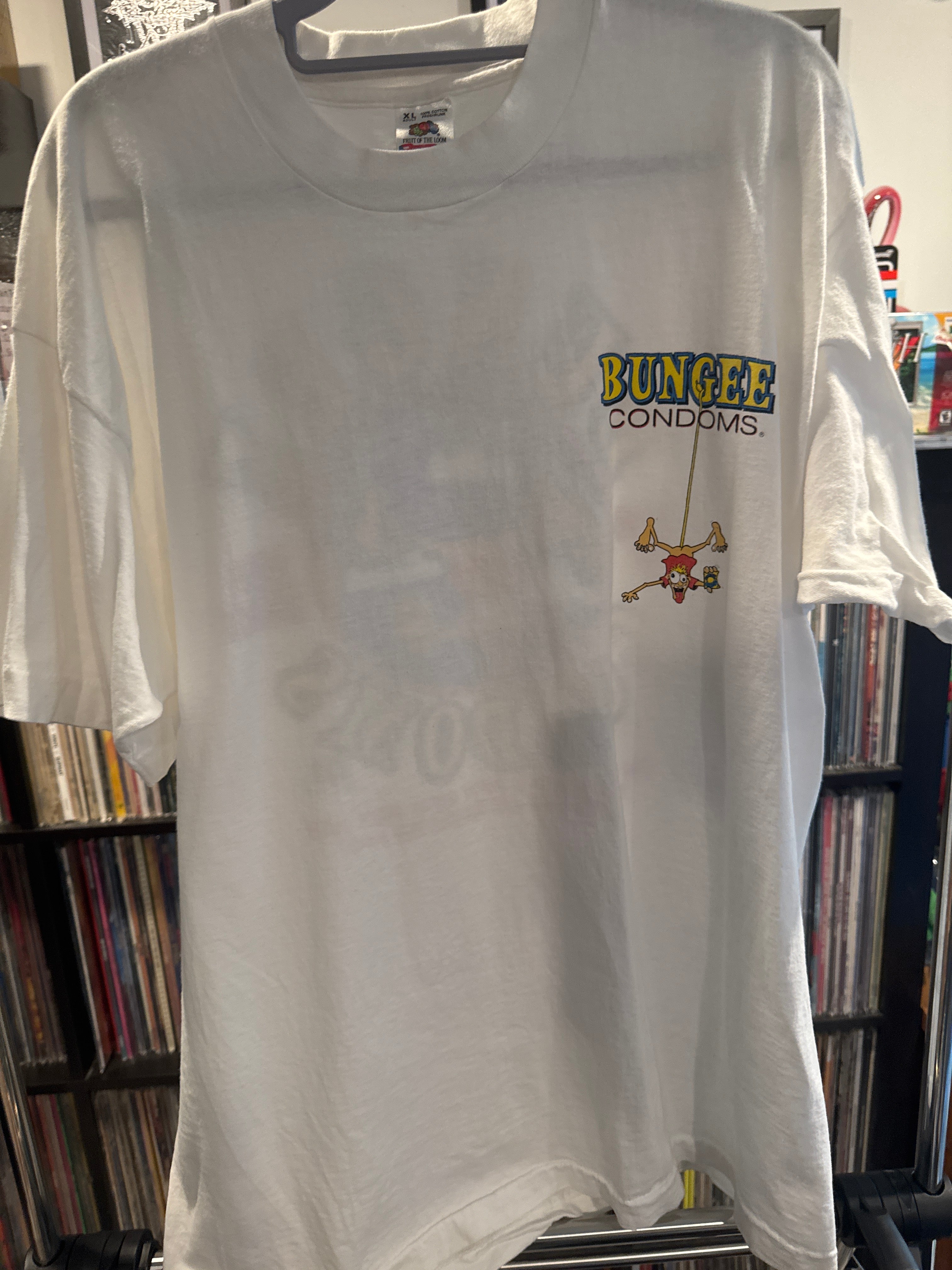 90s Bungee Condoms Vulgar XL Fruit of the Limb White Single Stitch