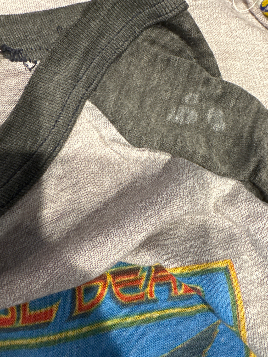 Grateful Dead Tour Raglan 1982 Distressed Black T-Shirt Medium