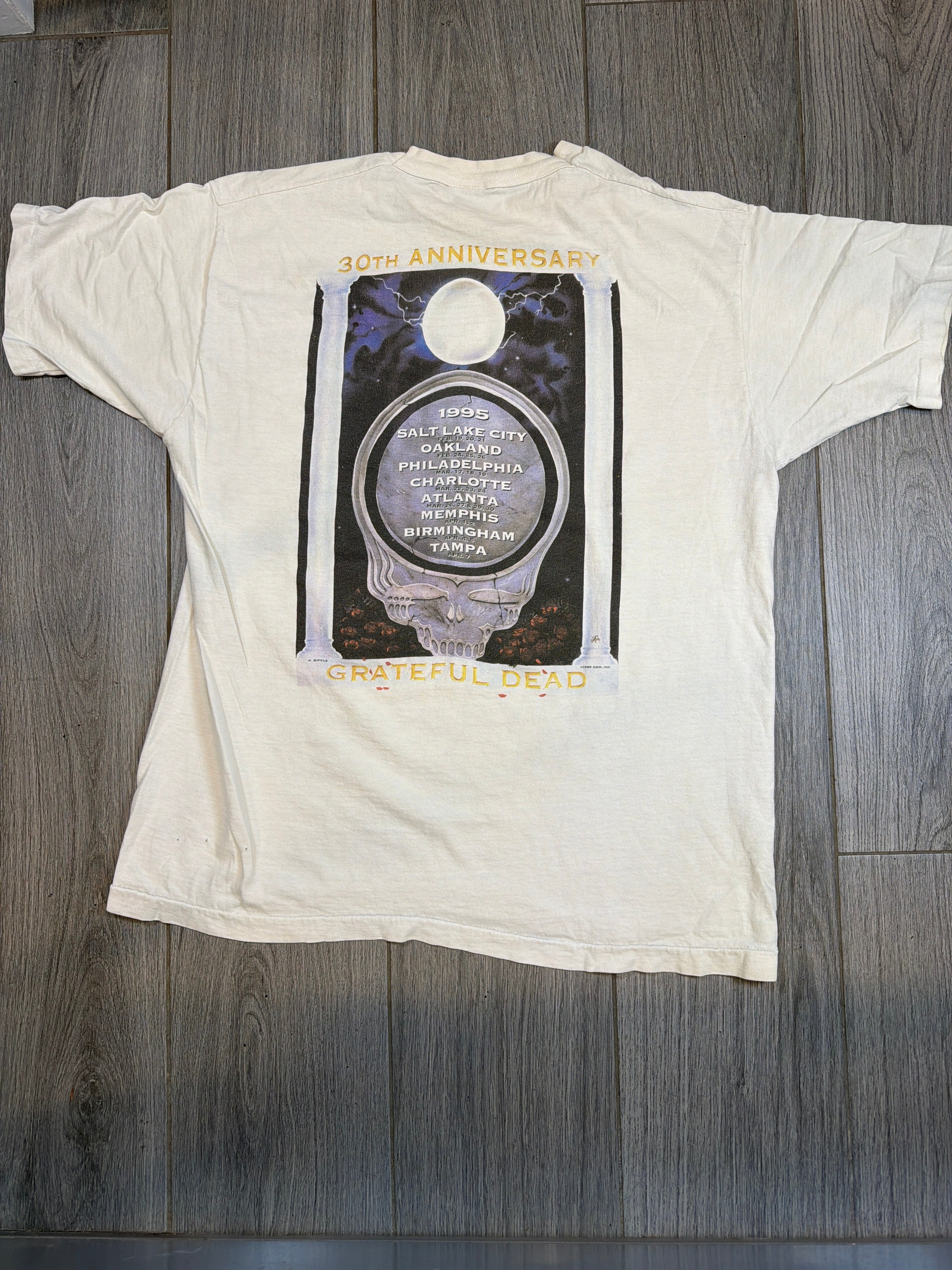 90s Grateful Dead 30th Anniversary White Final Tour T-Shirt XL