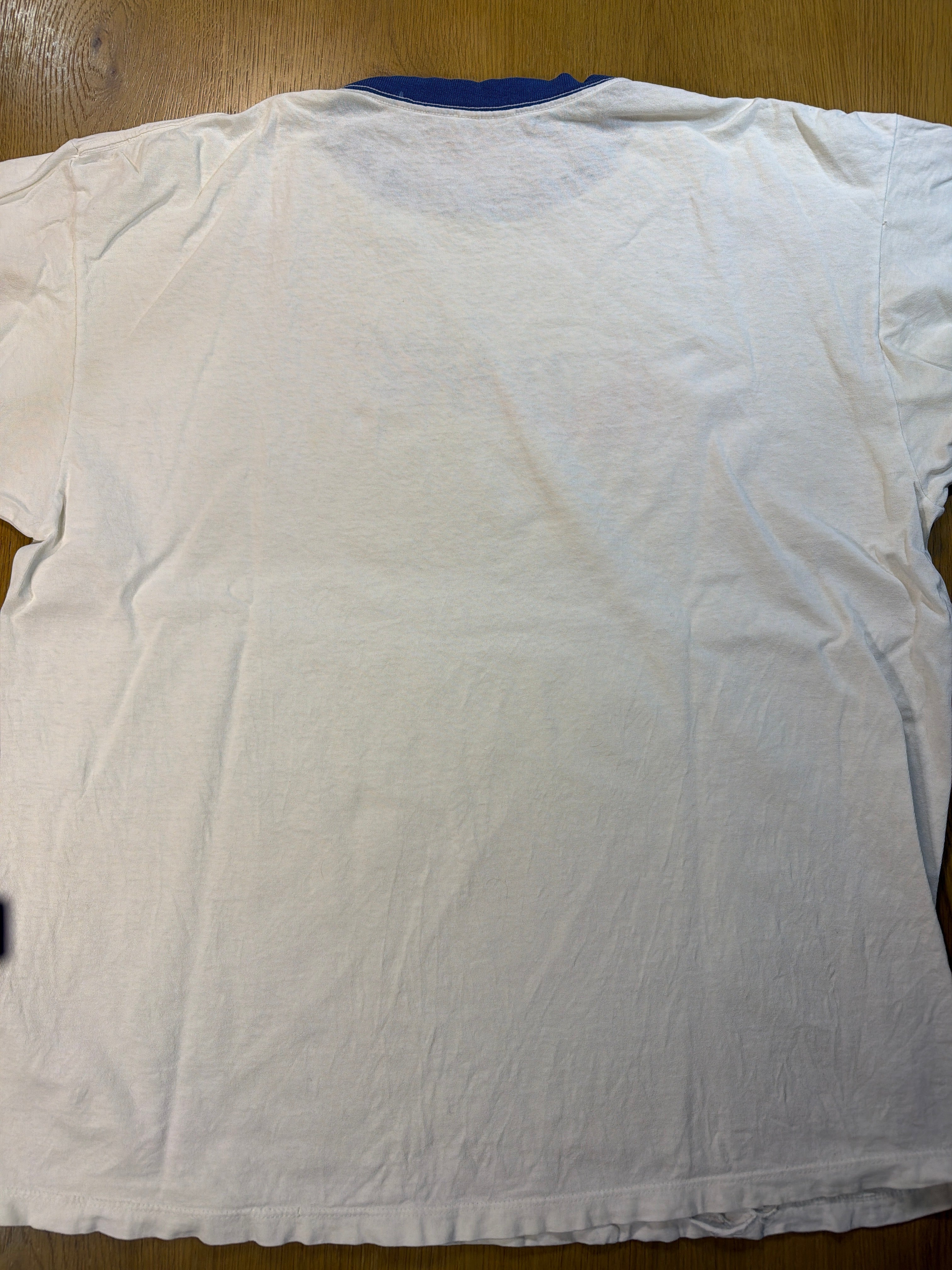 Vintage Nike Shoes Athletics Ringer White/Blue T-Shirt XL