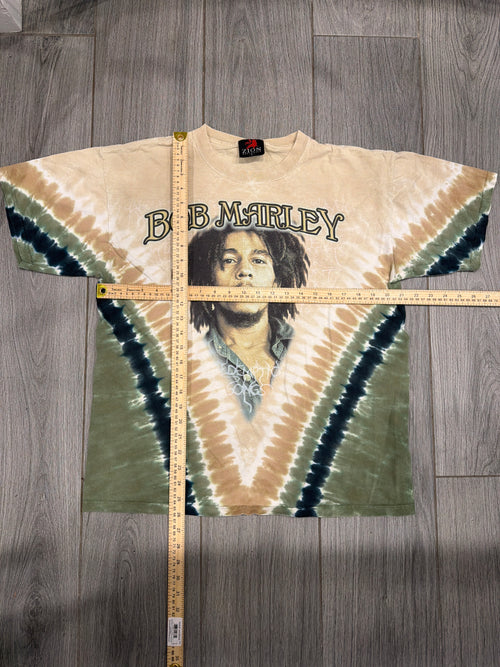 00s Bob Marley Redemption Song Tie Dye Zion Beige T-Shirt Large