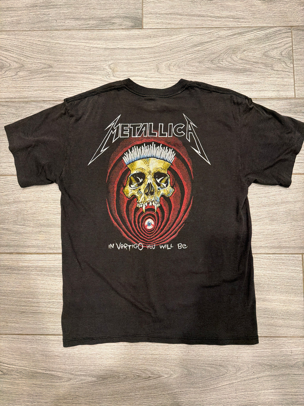 90s Metallica Shortest Straw Vertigo Pushead Spring Ford Black T-Shirt Large