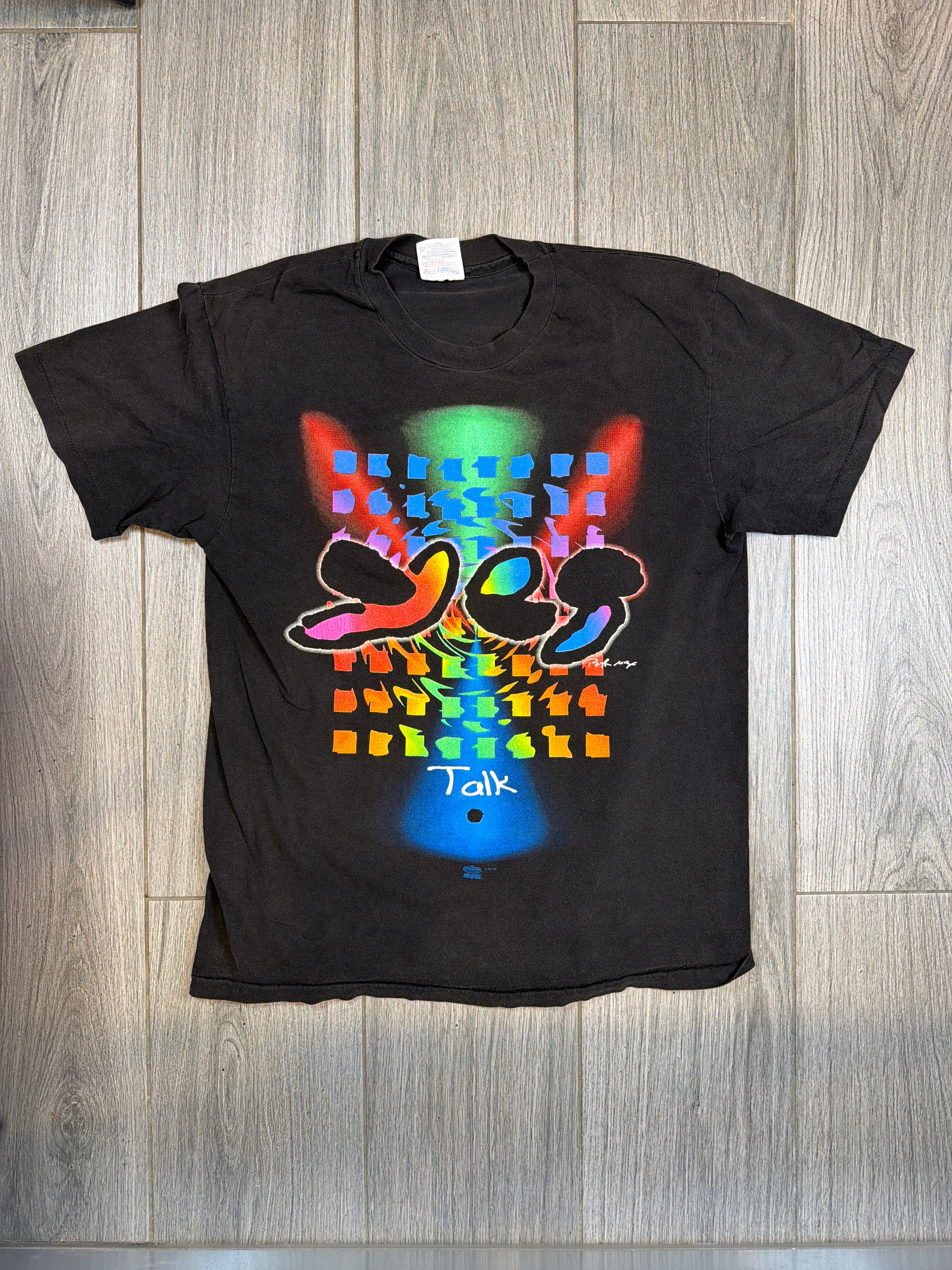 1994 Yes World Tour Black Dated Double Sided Hanes T-Shirt Large