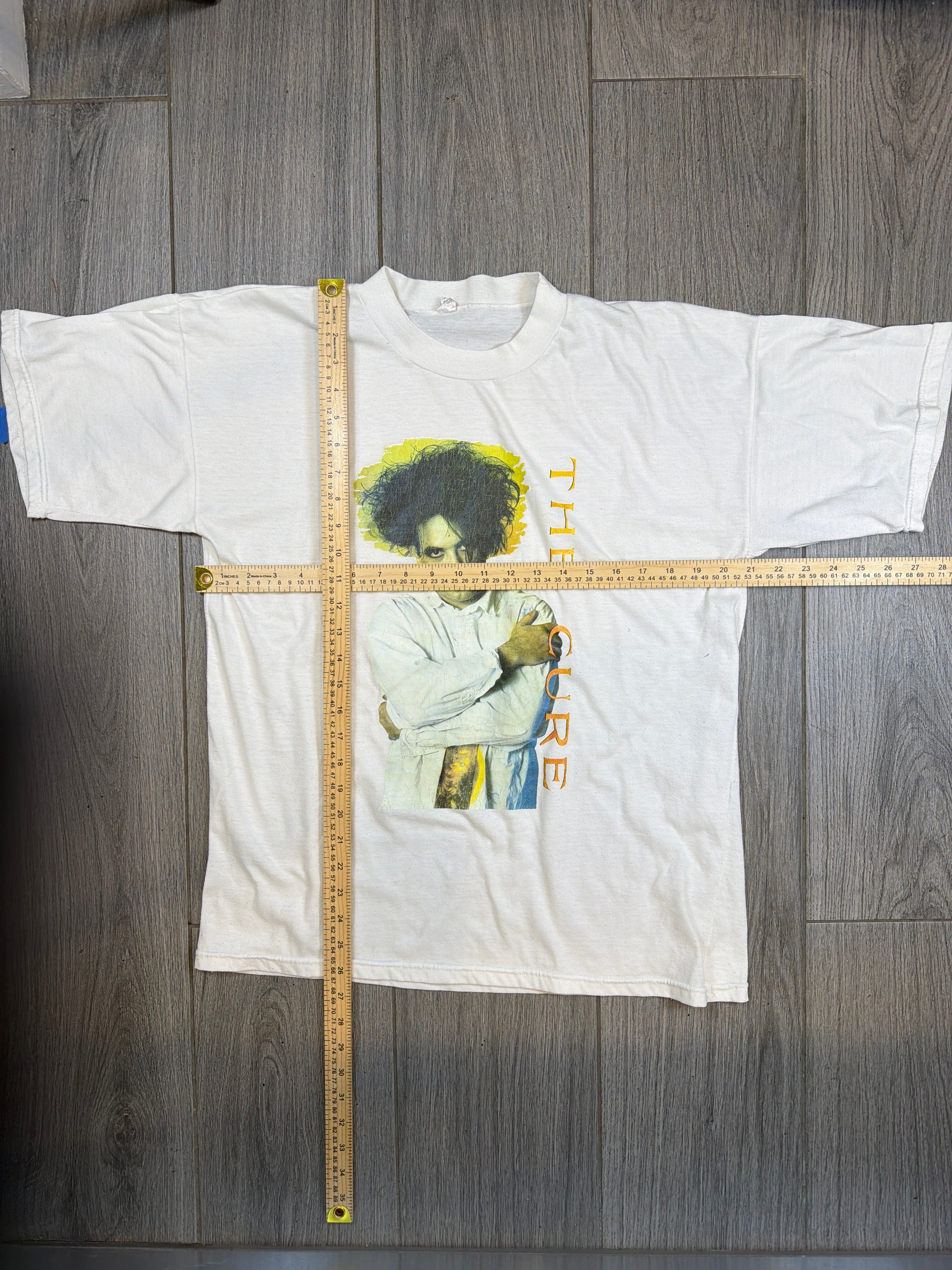 1985 The Cure Robert Smith Grafik Weißes T-Shirt Large