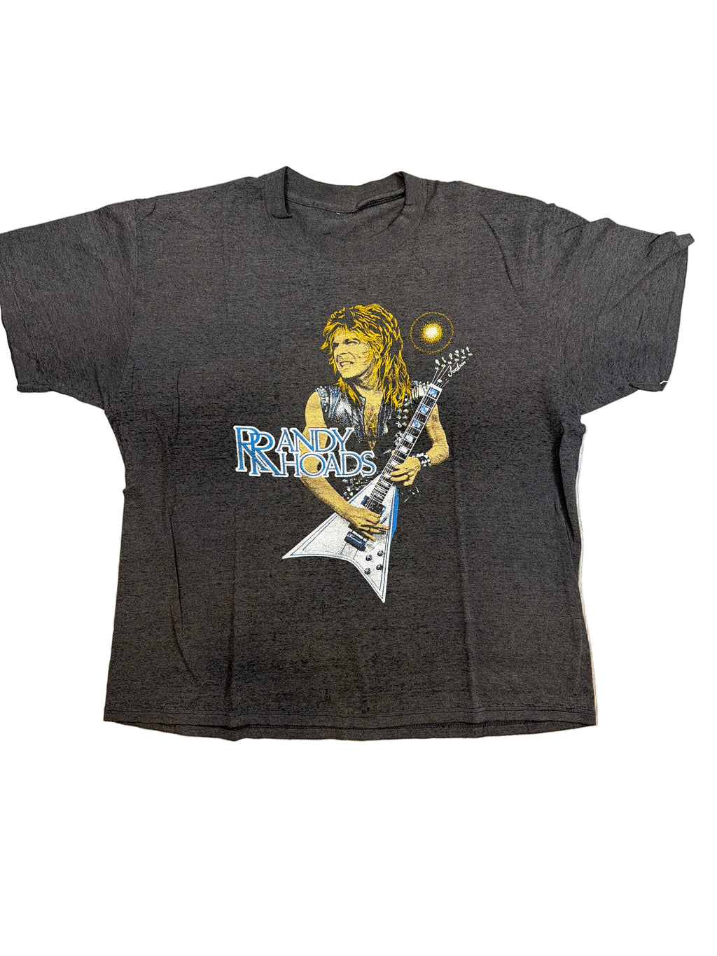 Randy Rhodes 80's Tribute Vintage Ozzy Black Thin T-Shirt M/L