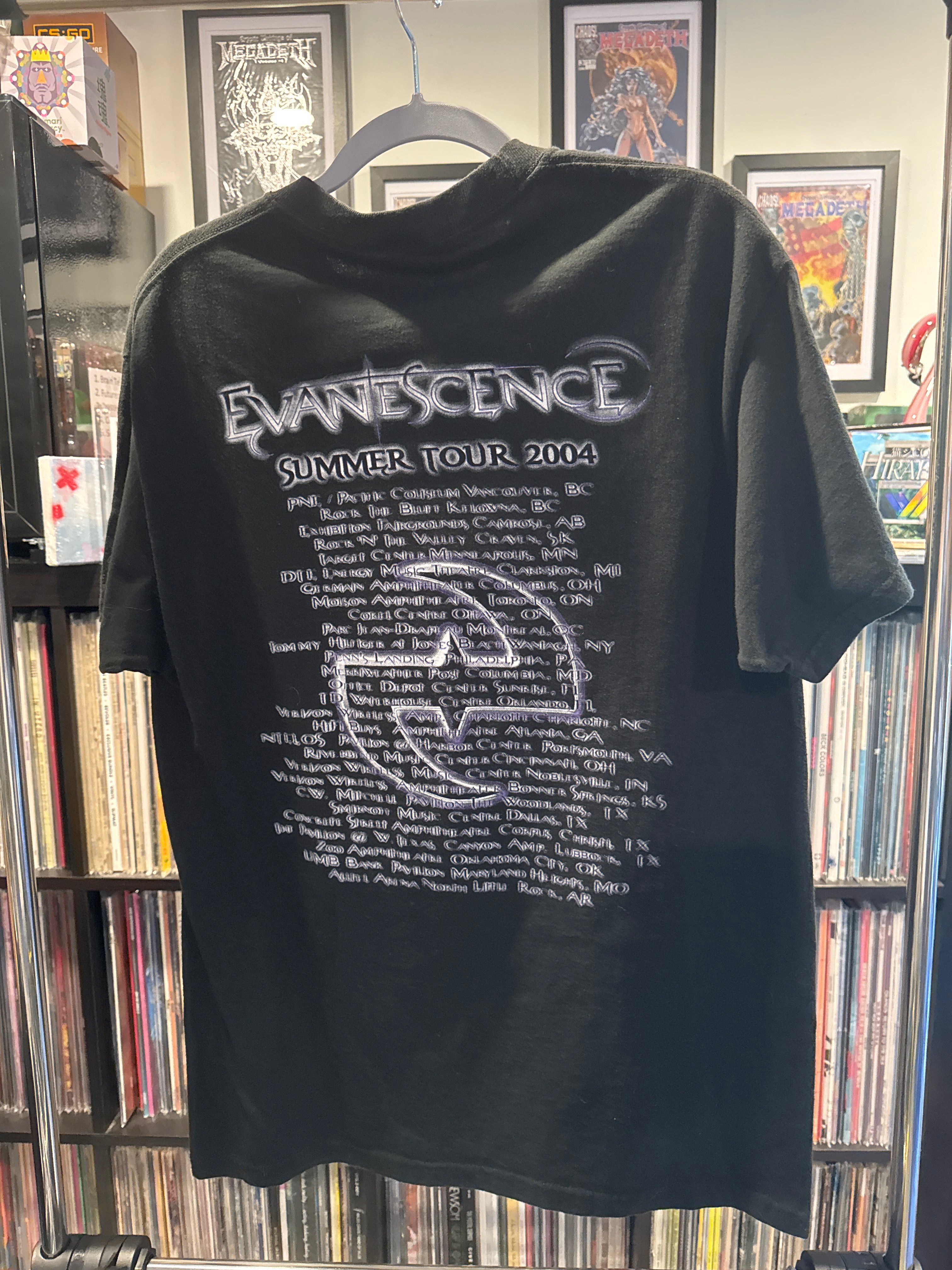 2004 Evanescence Summer Tour Hanes Heavyweight T Shirt M Black