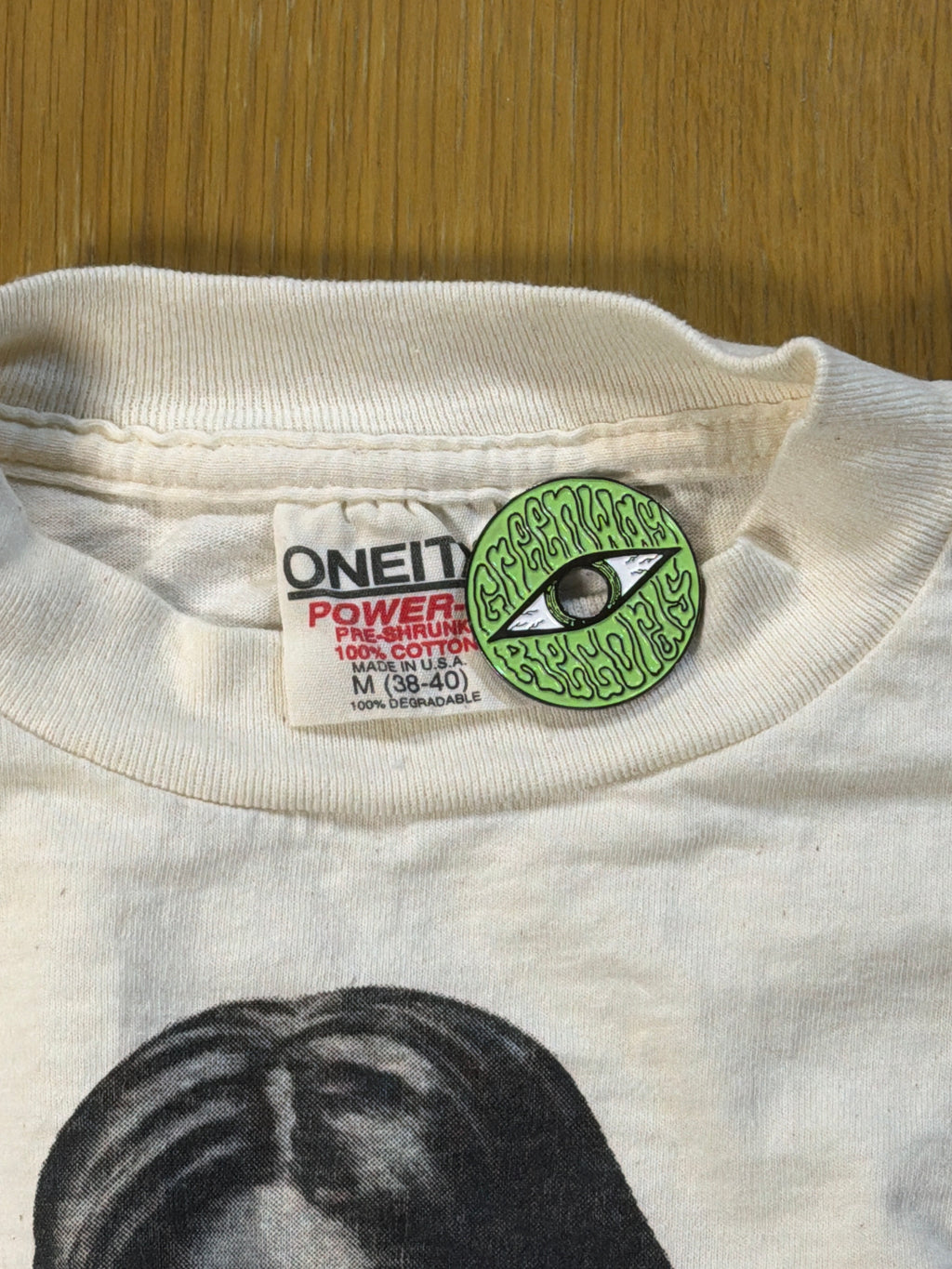 Geronimo Vintage Native Single Stitch Portrait Cream T-Shirt Medium