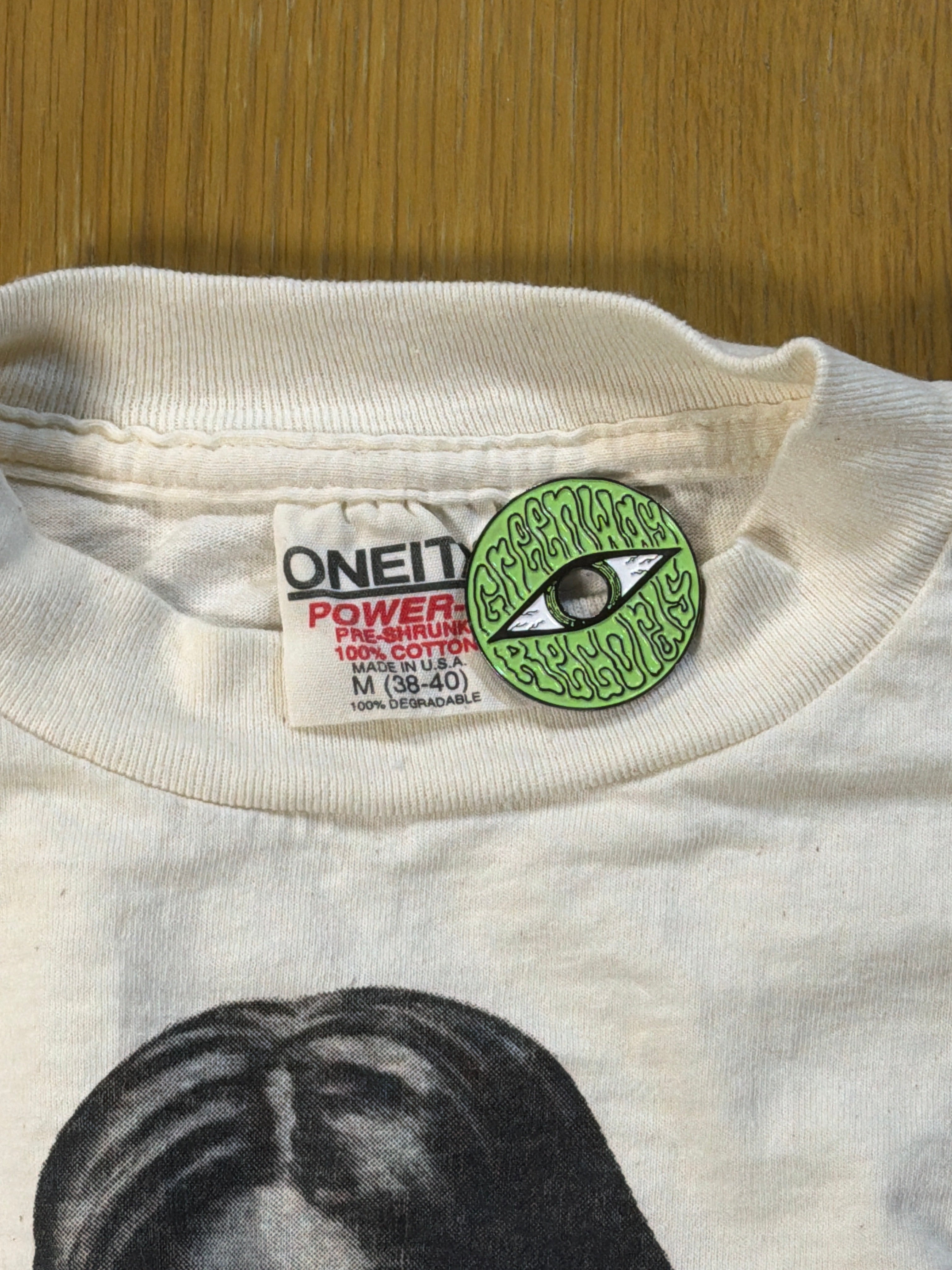 Geronimo Vintage Native Single Stitch Portrait Cream T-Shirt Medium