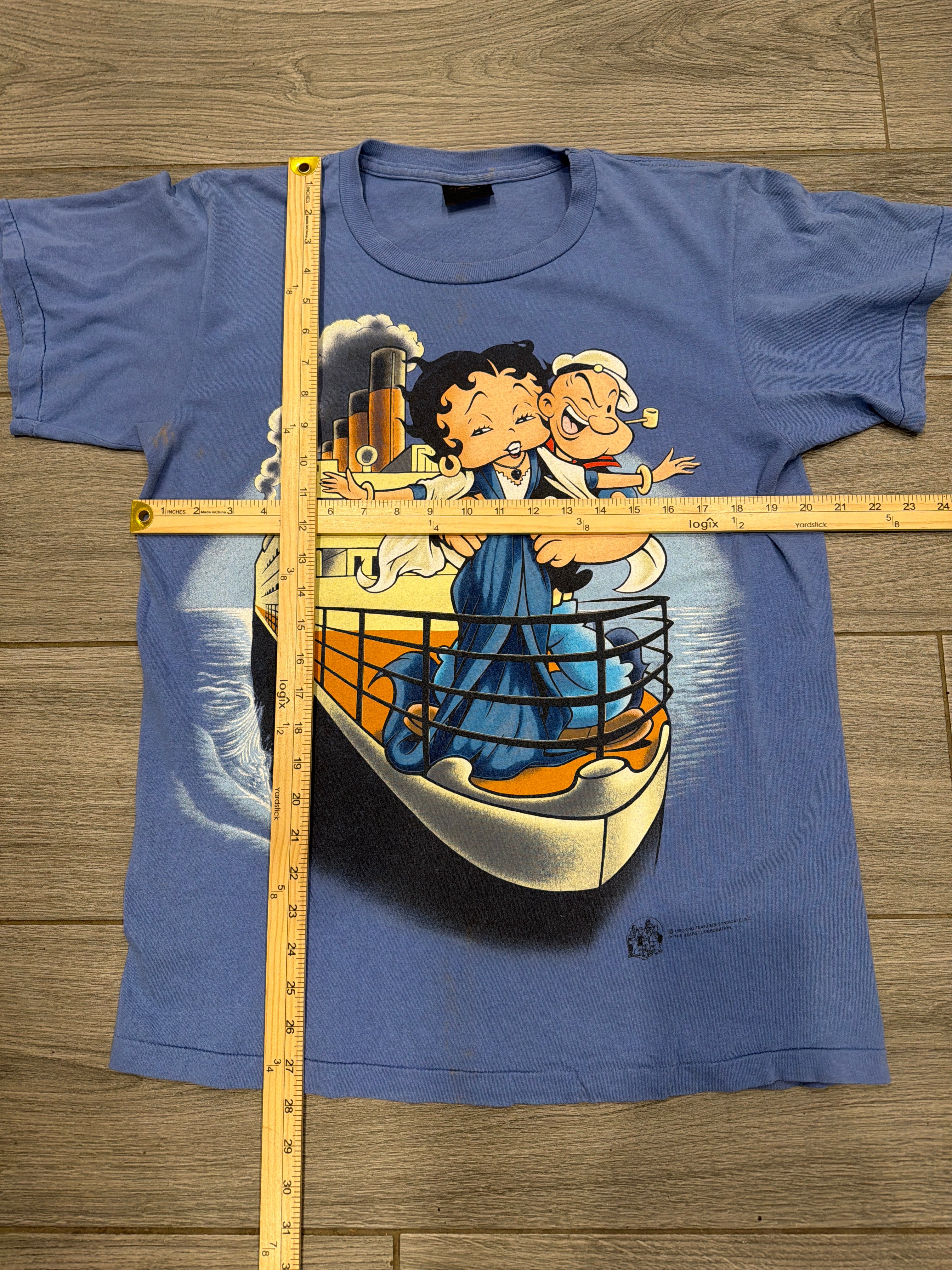1988 Popeye Betty Boop Titanic T-Shirt Large