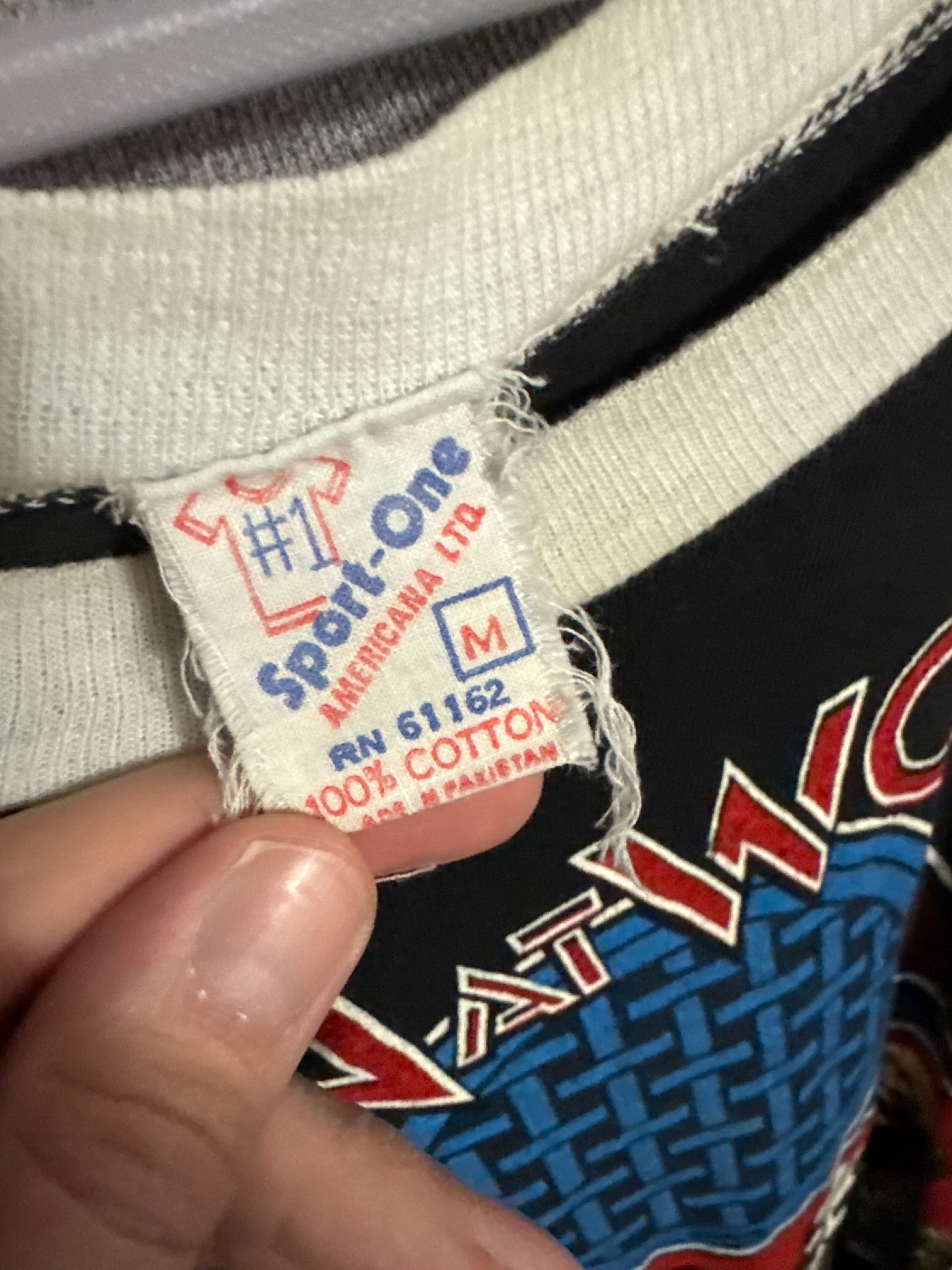 1982 Men at Work Business As Usual Sport One M Tour Raglan 3/4