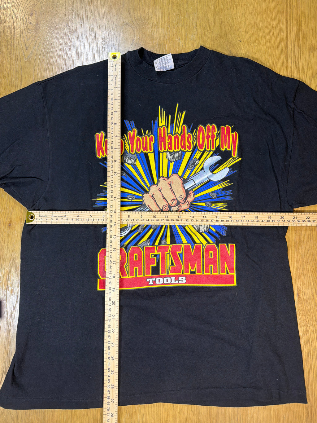Craftsman Tools Keep Hands Off Promo Black T-Shirt L/XL