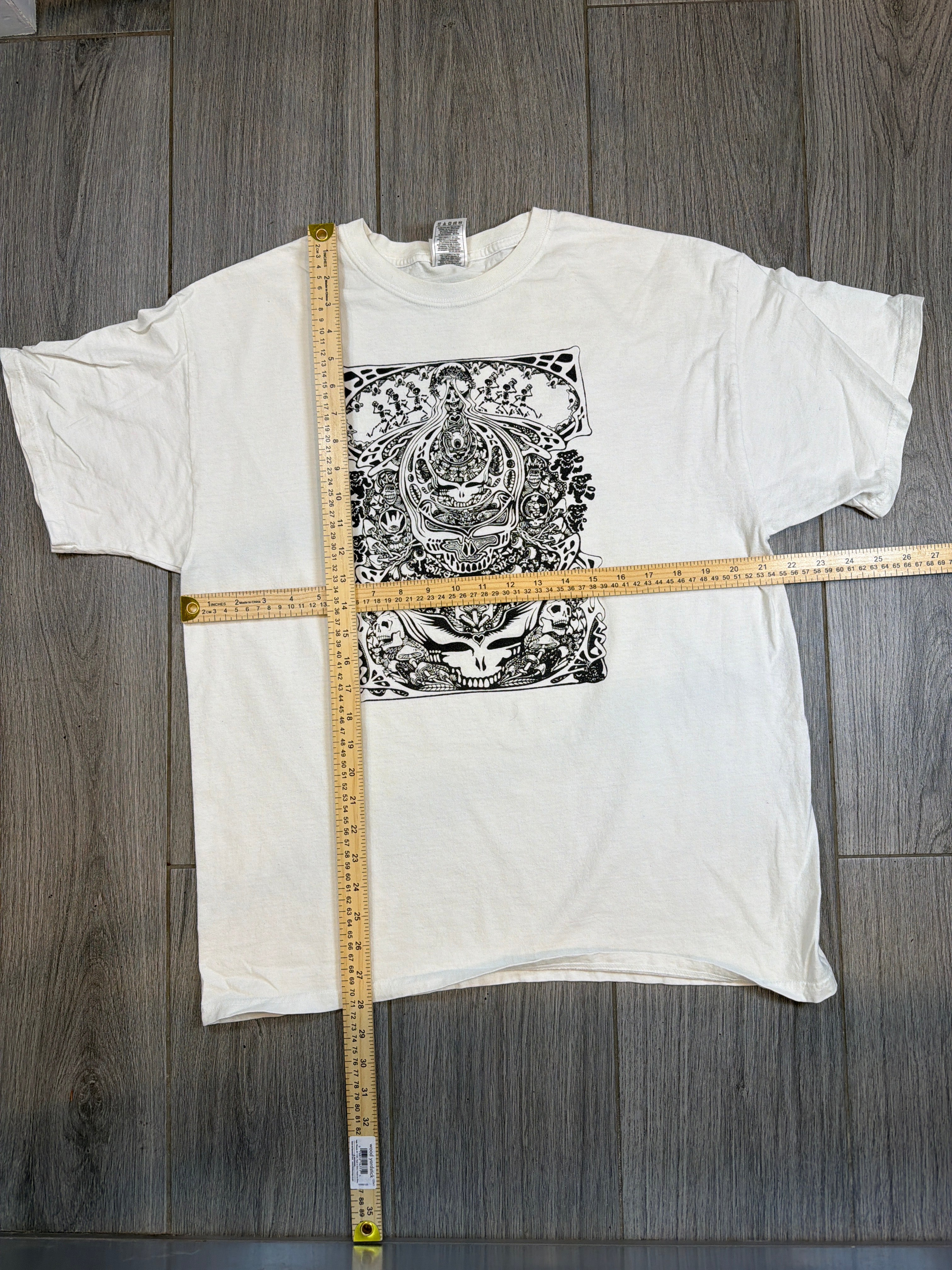 90er Grateful Dead FOTL Schwarz/Weiß Grafik Band T-Shirt XL