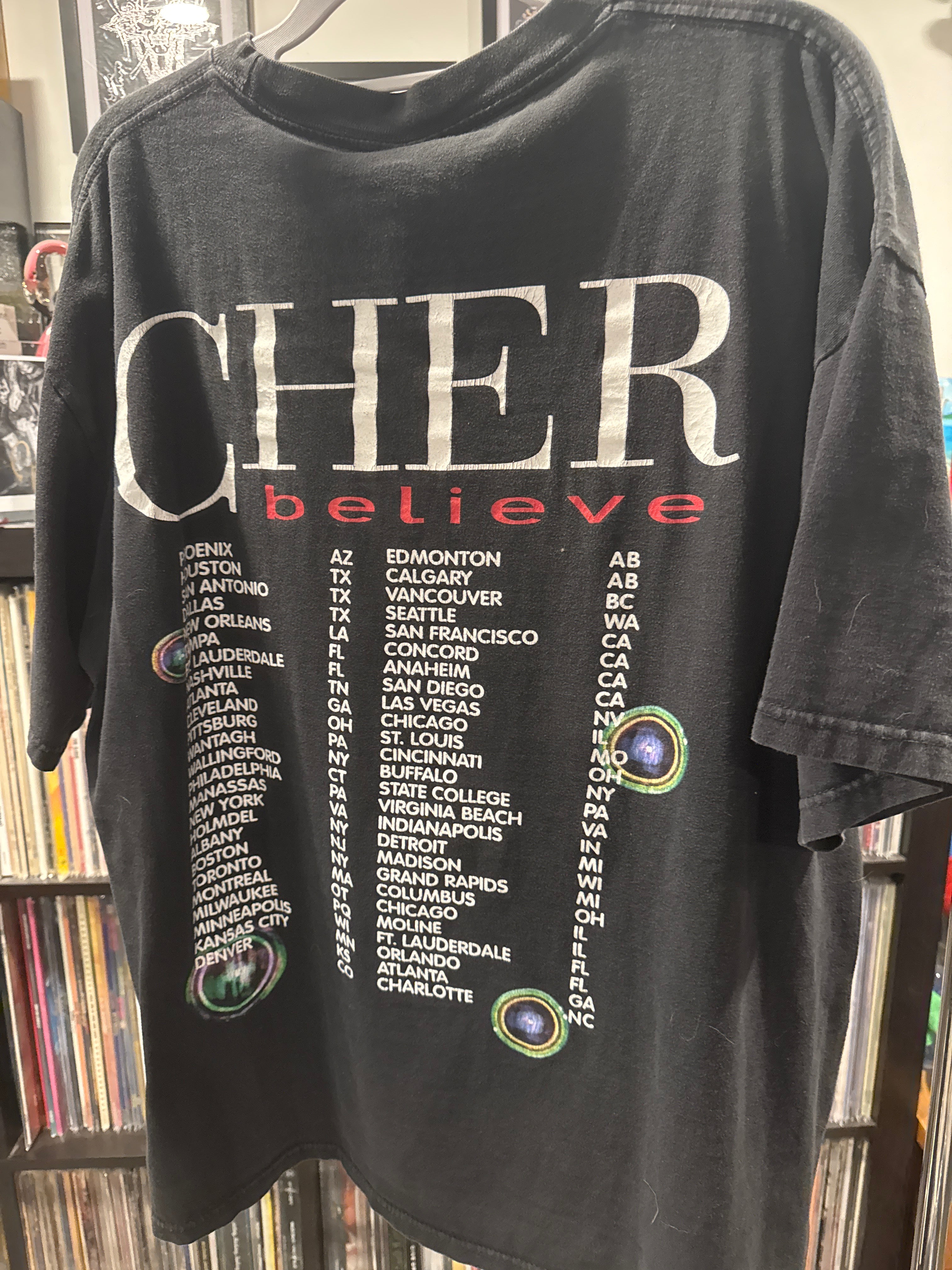 1998 Cher Believe Tour Bubbles Black XL