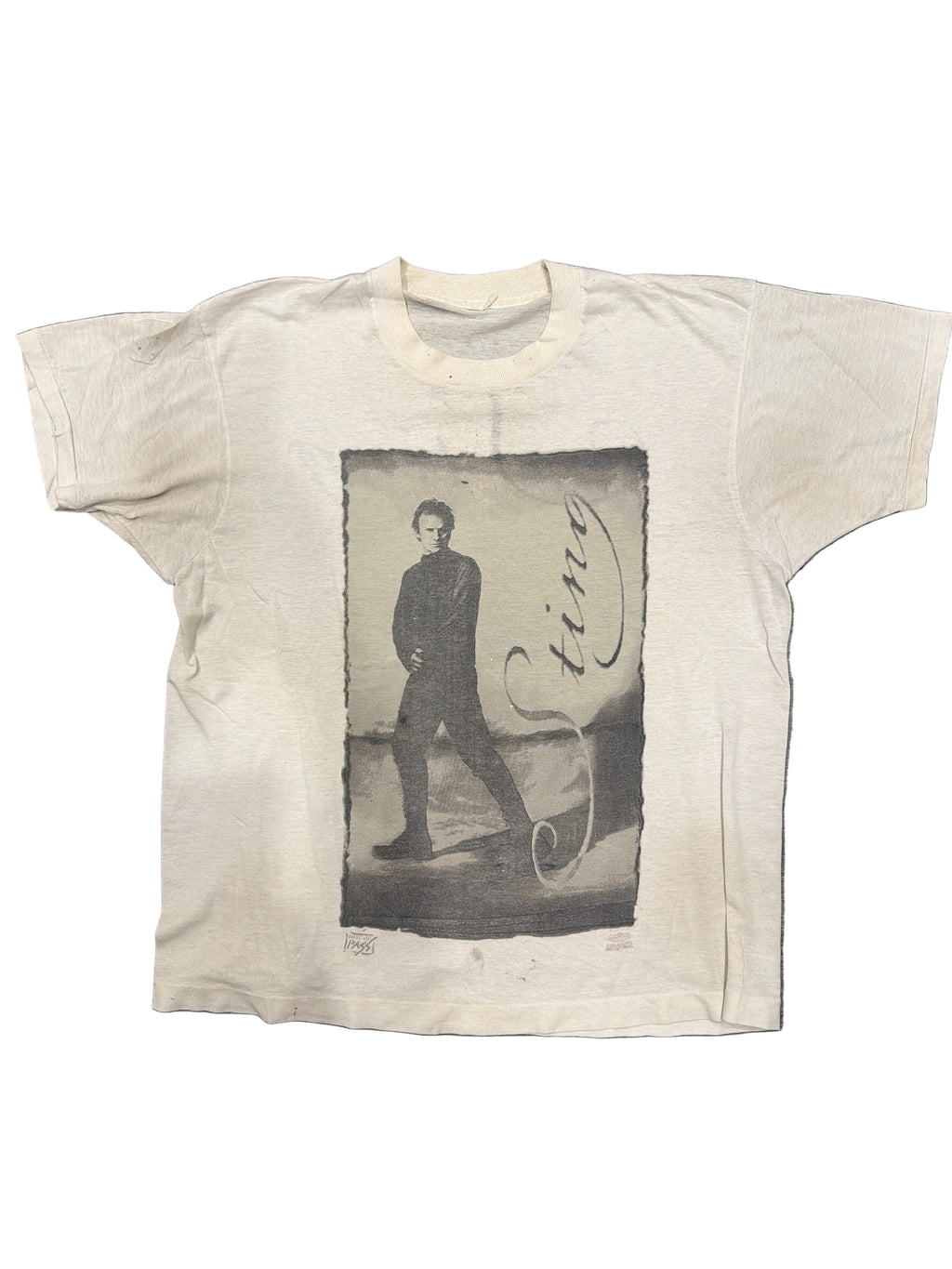00s Sting Backstage Pass Police Double Sided Worn Thin T-Shirt Medium