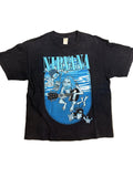 Nirvana Comic Nevermind Cartoon Double SIded Band Black T-Shirt Large