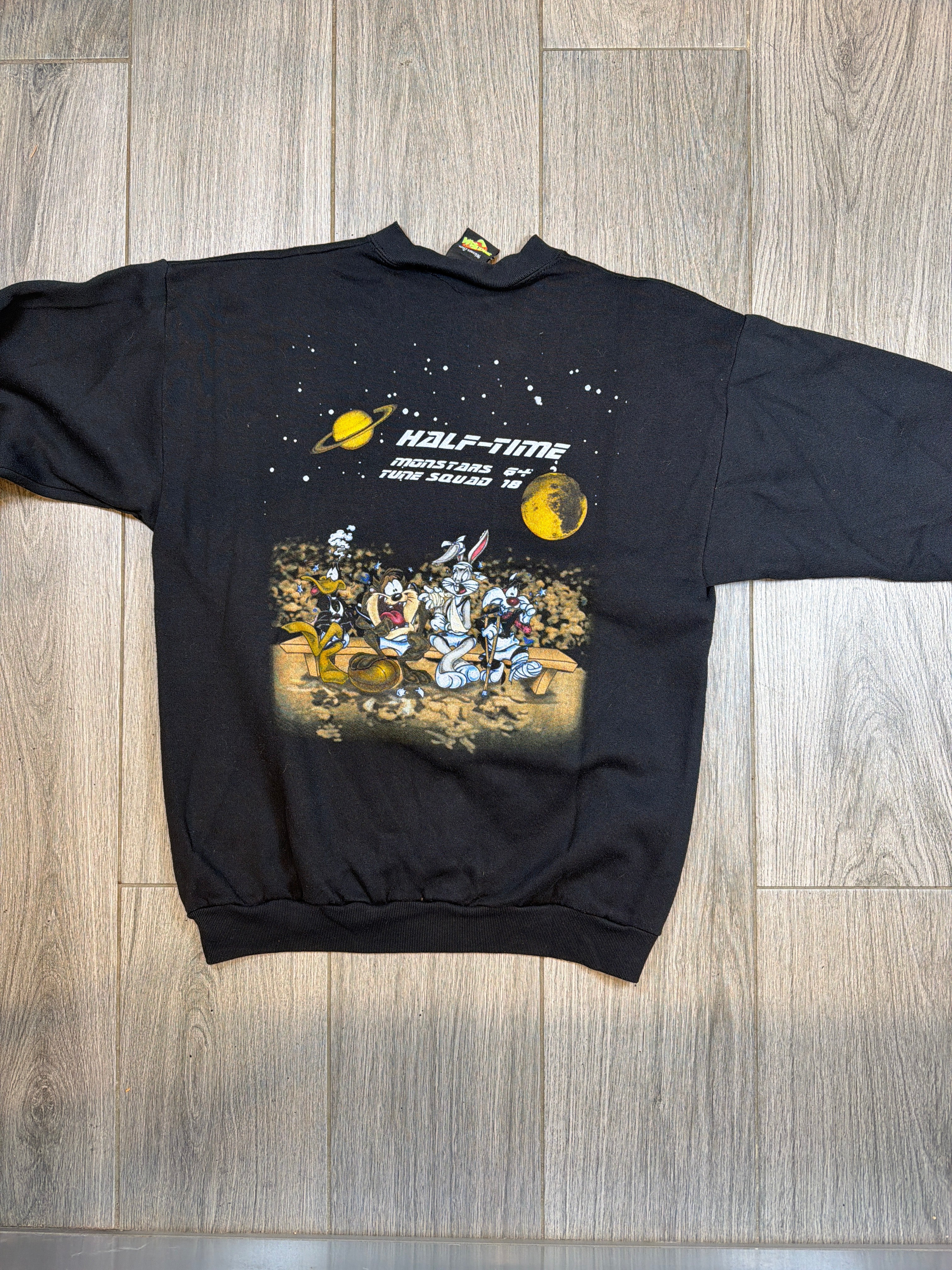 1996 Space Jam Pre Game/Half TIme Crew Neck Black Sweatshirt Large