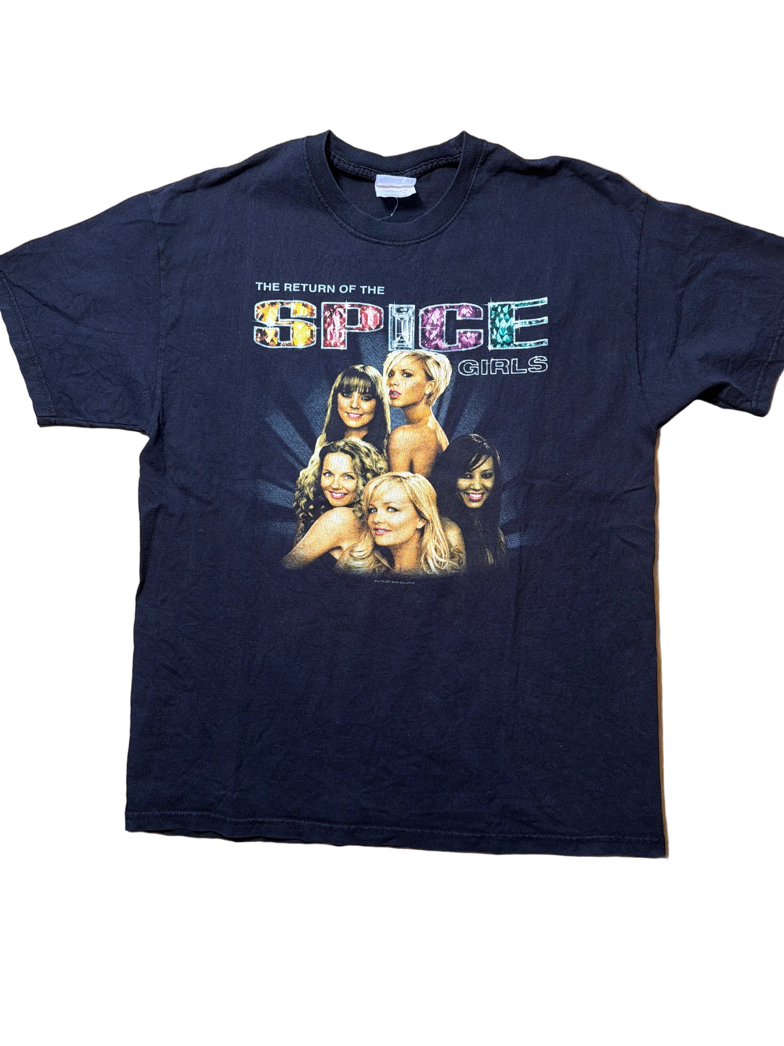 Spice Girls Return Tour Y2K Pop Band Black T-Shirt Large