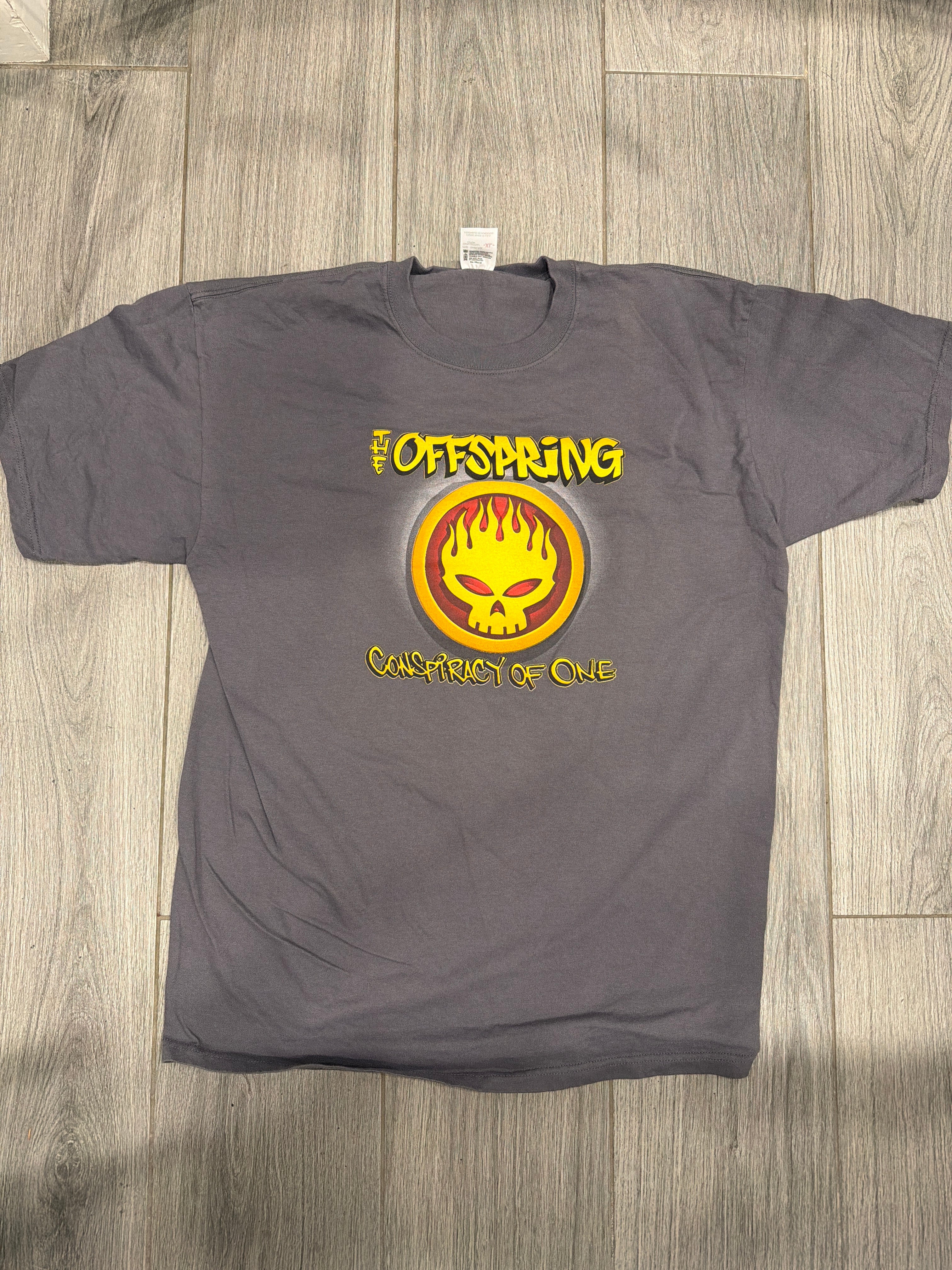 2000 The Offspring Conspiracy Of One Tour Grey Anvil T-Shirt XL