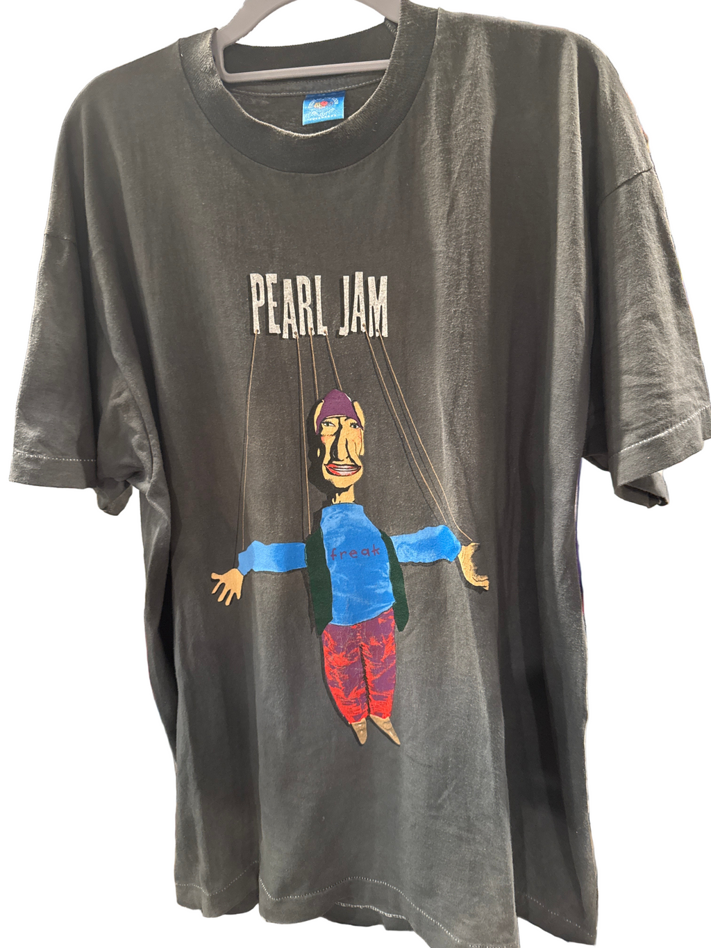 1994 Pearl Jam 'Freak' Tour Shirt Dates Marionette Fruit of the Loom Single Stitched XL