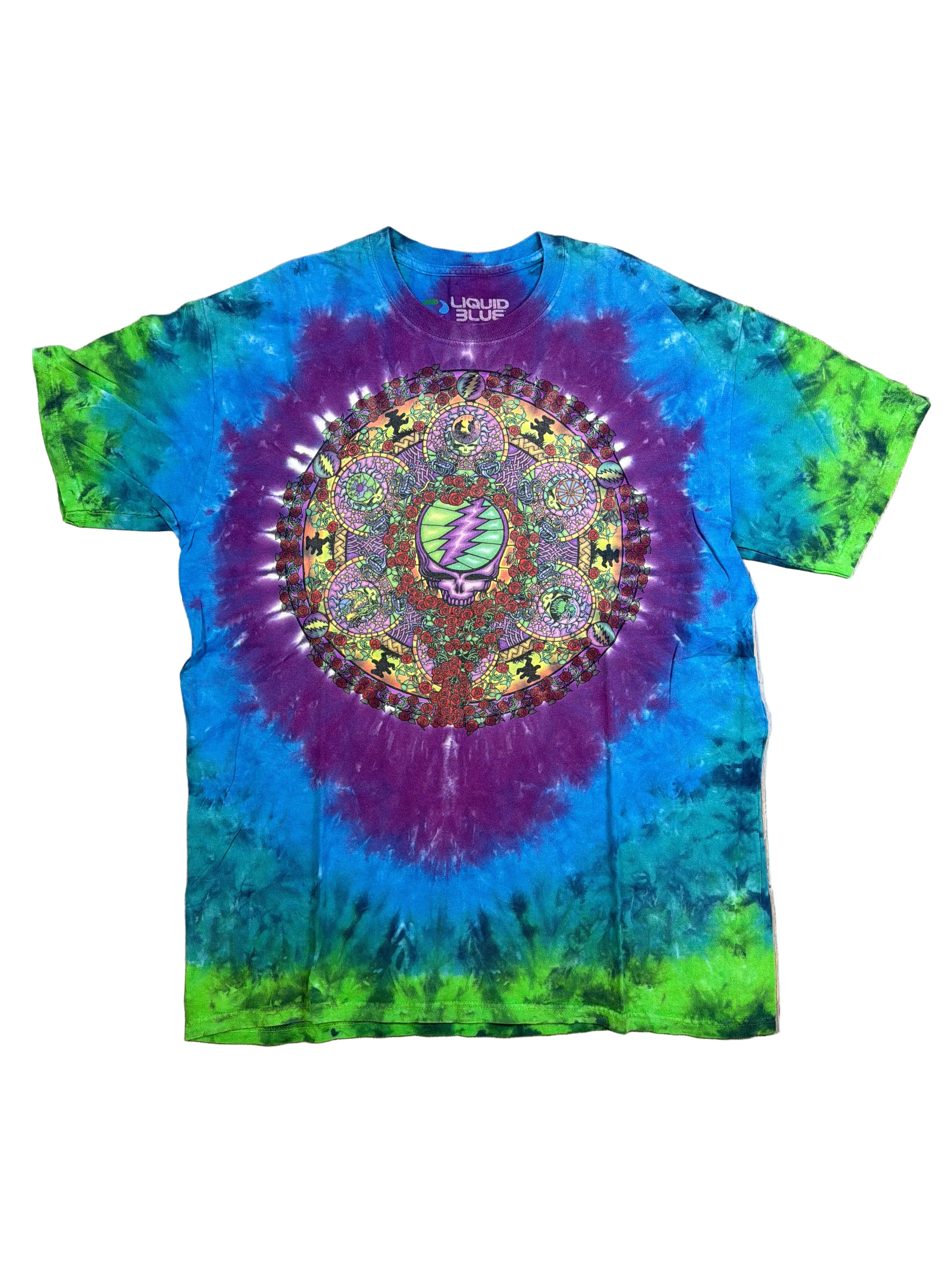 Grateful Dead Liquid Blue Fractal T-Shirt Large
