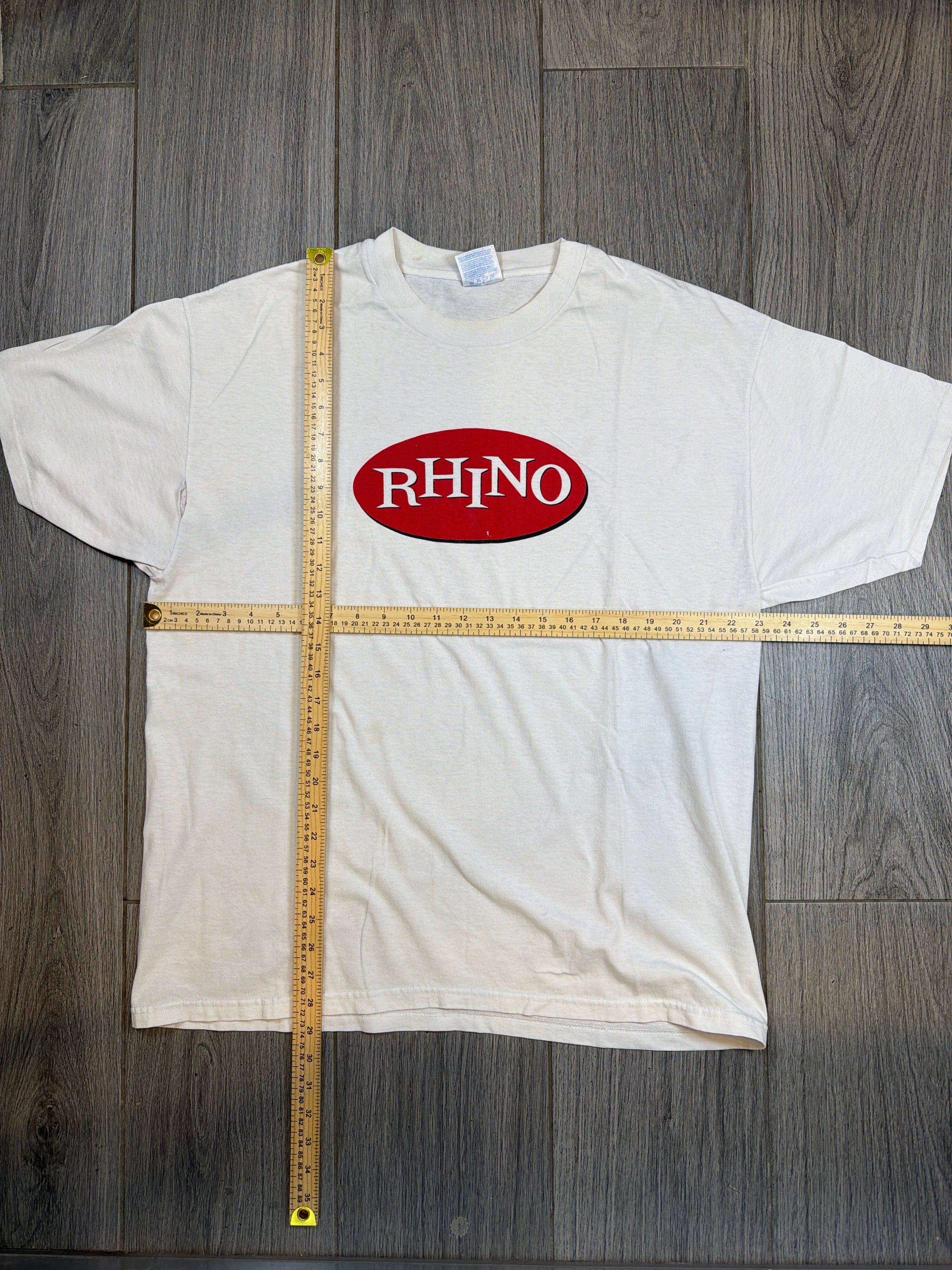 90s Rhino Records Promotional White T-Shirt XL
