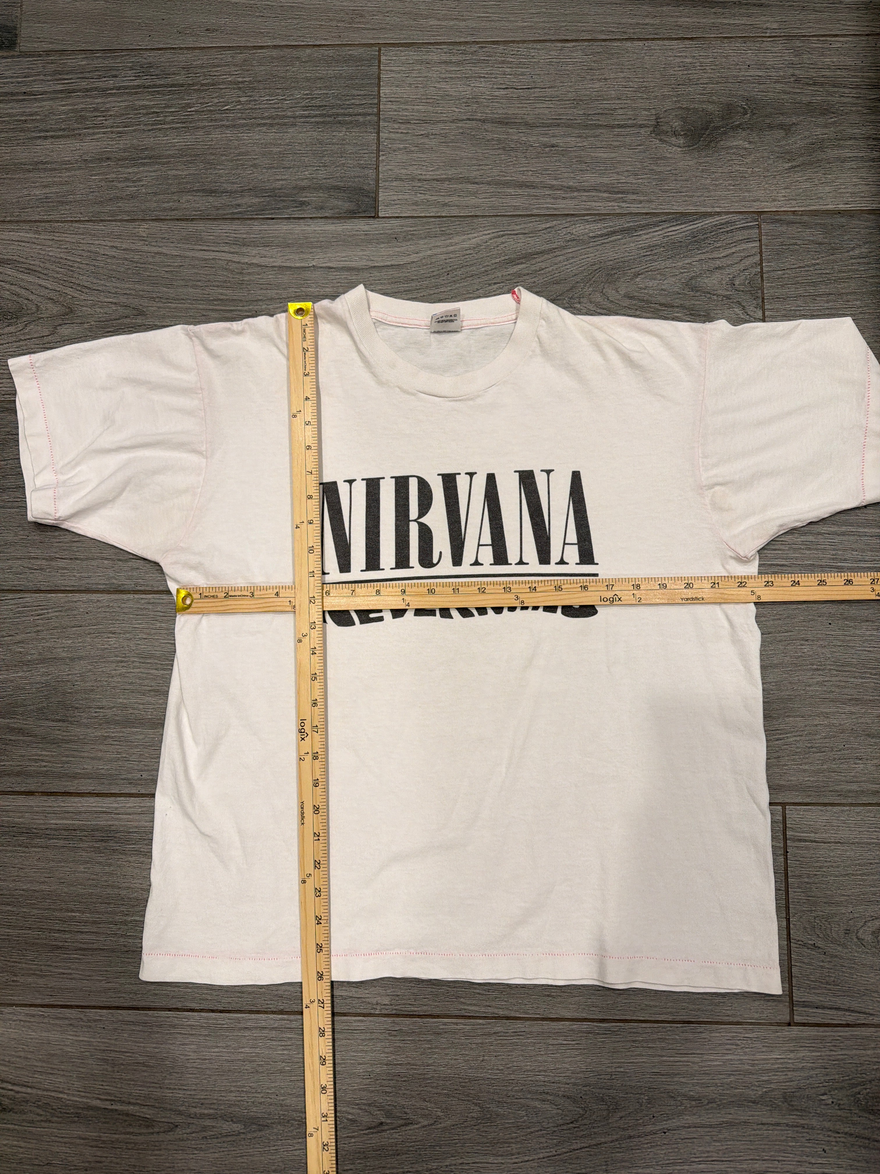 90s Nirvana Nevermind Kurt Cobain Grohl White FOTL T-Shirt XL