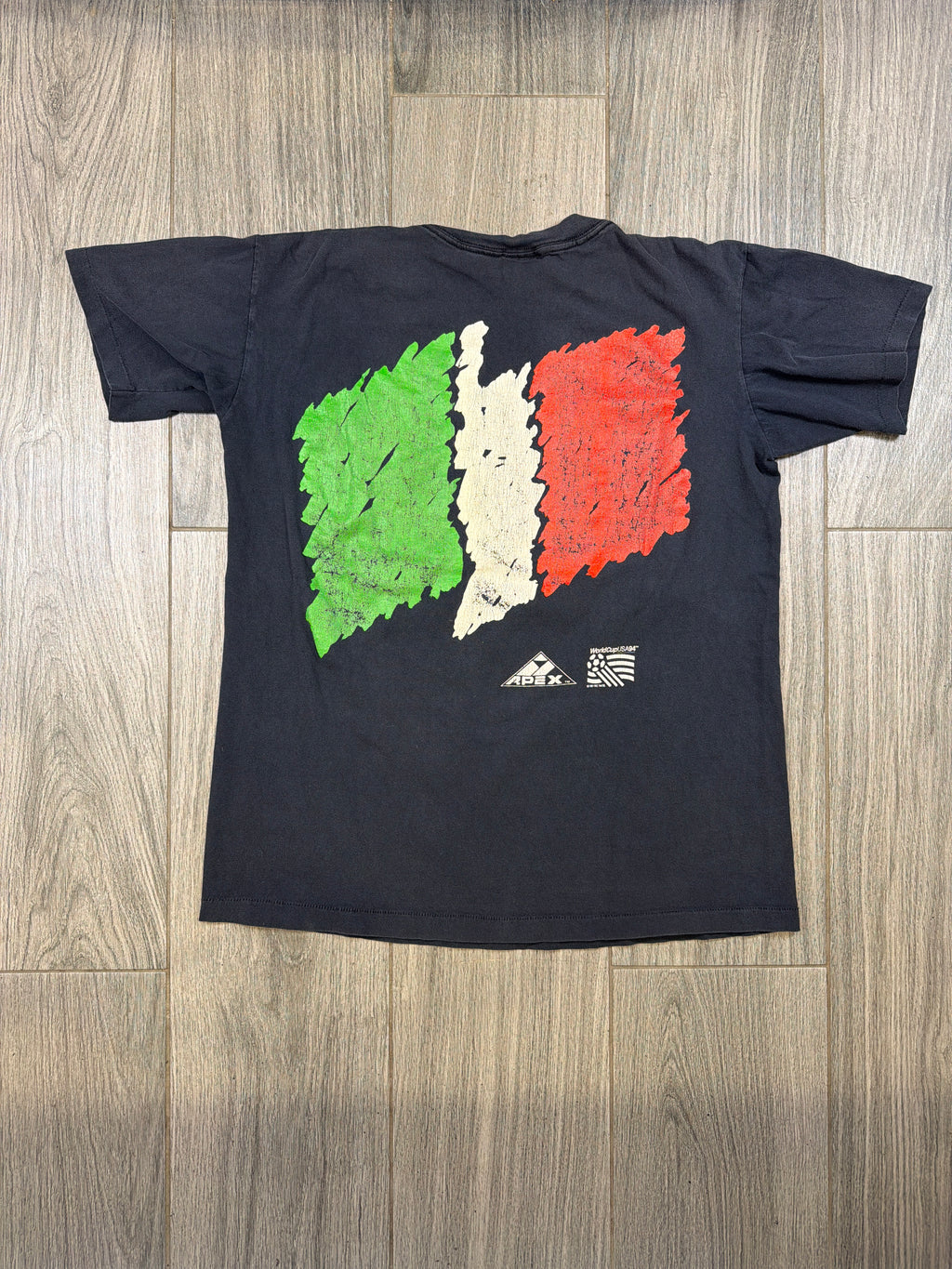 Weltmeisterschaft Italien Fußball Vintage 1994 Apex One Schwarzes T-Shirt M/L