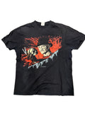 80s Freddy Kruger Suck Face Double Sided Black T-Shirt Medium